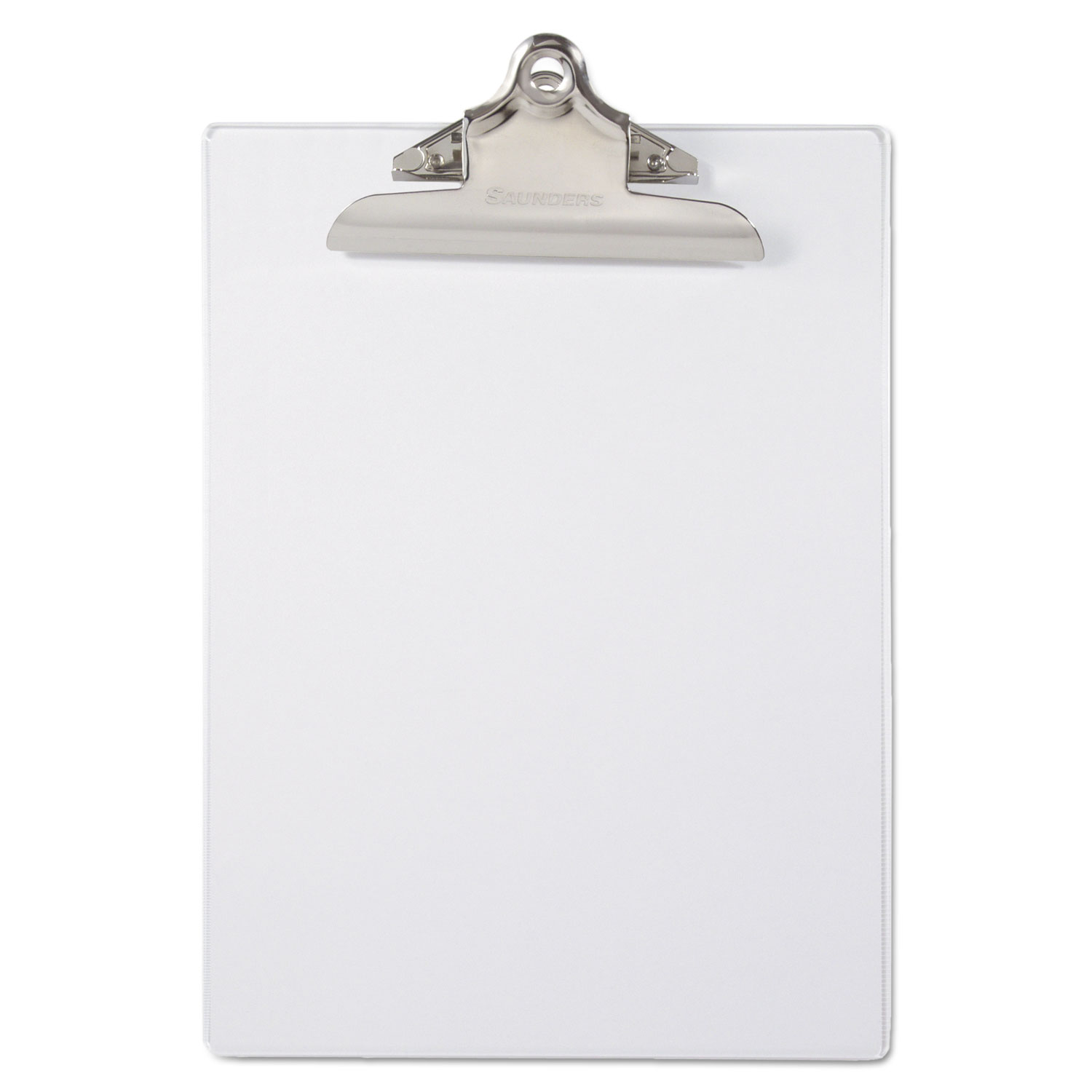  Saunders 21803 Recycled Plastic Clipboard with Ruler Edge, 1 Clip Cap, 8 1/2 x 12 Sheet, Clear (SAU21803) 