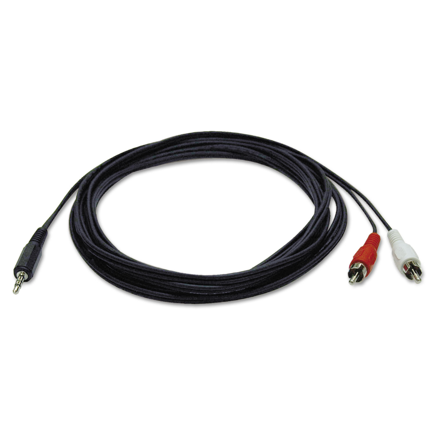Audio Cables, 6 ft, Black, 3.5 mm Male; Two RCA Male