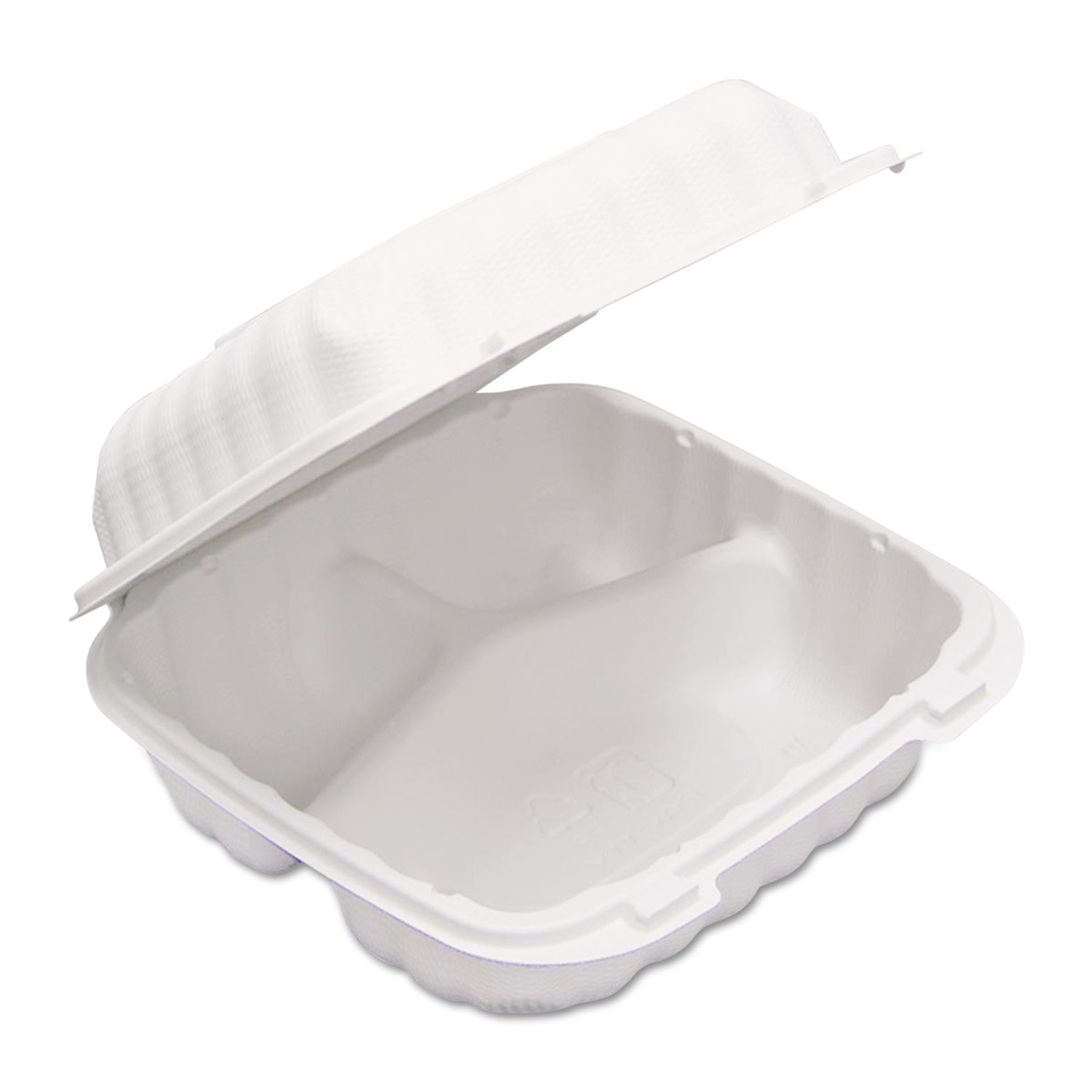 EarthChoice SmartLock Hinged Lid Containers, White, 22 oz, 200/Carton