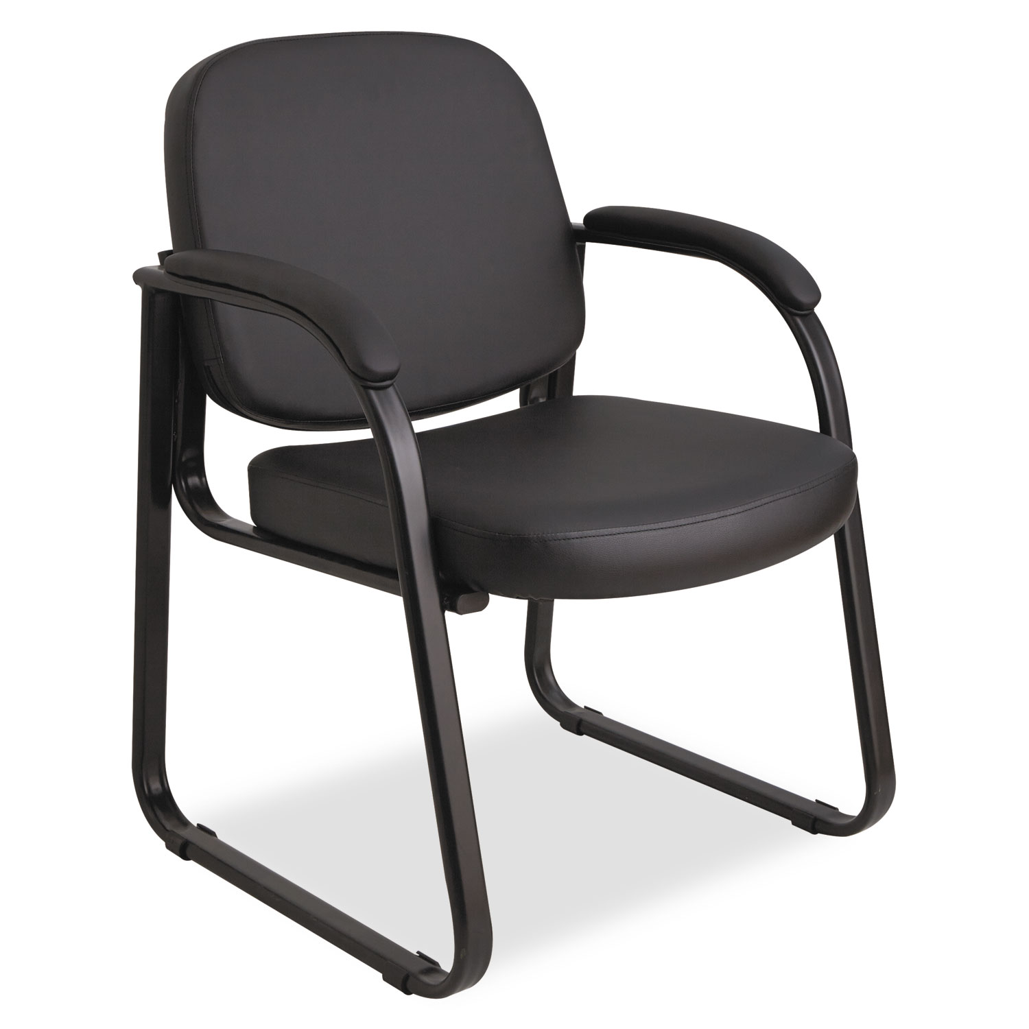  Alera ALERL43C16 Alera Genaro Series Half-Back Sled Base Guest Chair, 24.63 x 26.63 x 34, Black Seat/Black Back, Black Base (ALERL43C16) 