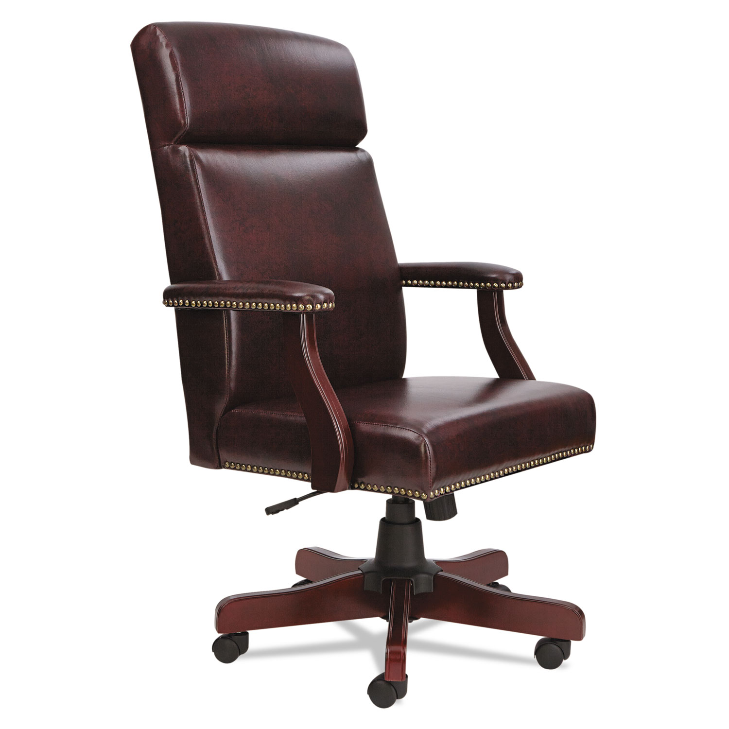  Alera ALETD4136 Alera Traditional Series High-Back Chair, Supports up to 275 lbs., Oxblood Burgundy Seat/Oxblood Burgundy Back, Mahogany Base (ALETD4136) 