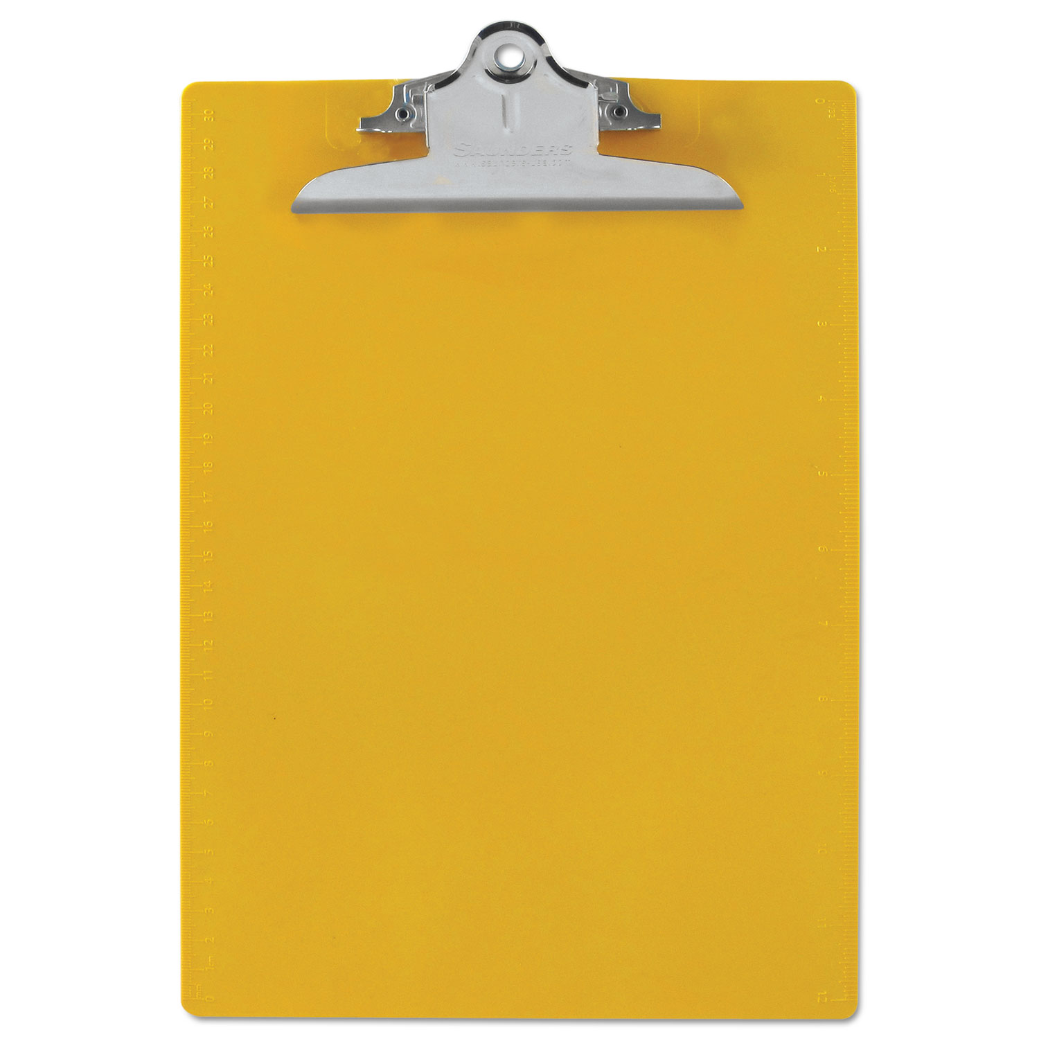  Saunders 21605 Recycled Plastic Clipboard w/Ruler Edge, 1 Clip Cap, 8 1/2 x 12 Sheets, Yellow (SAU21605) 