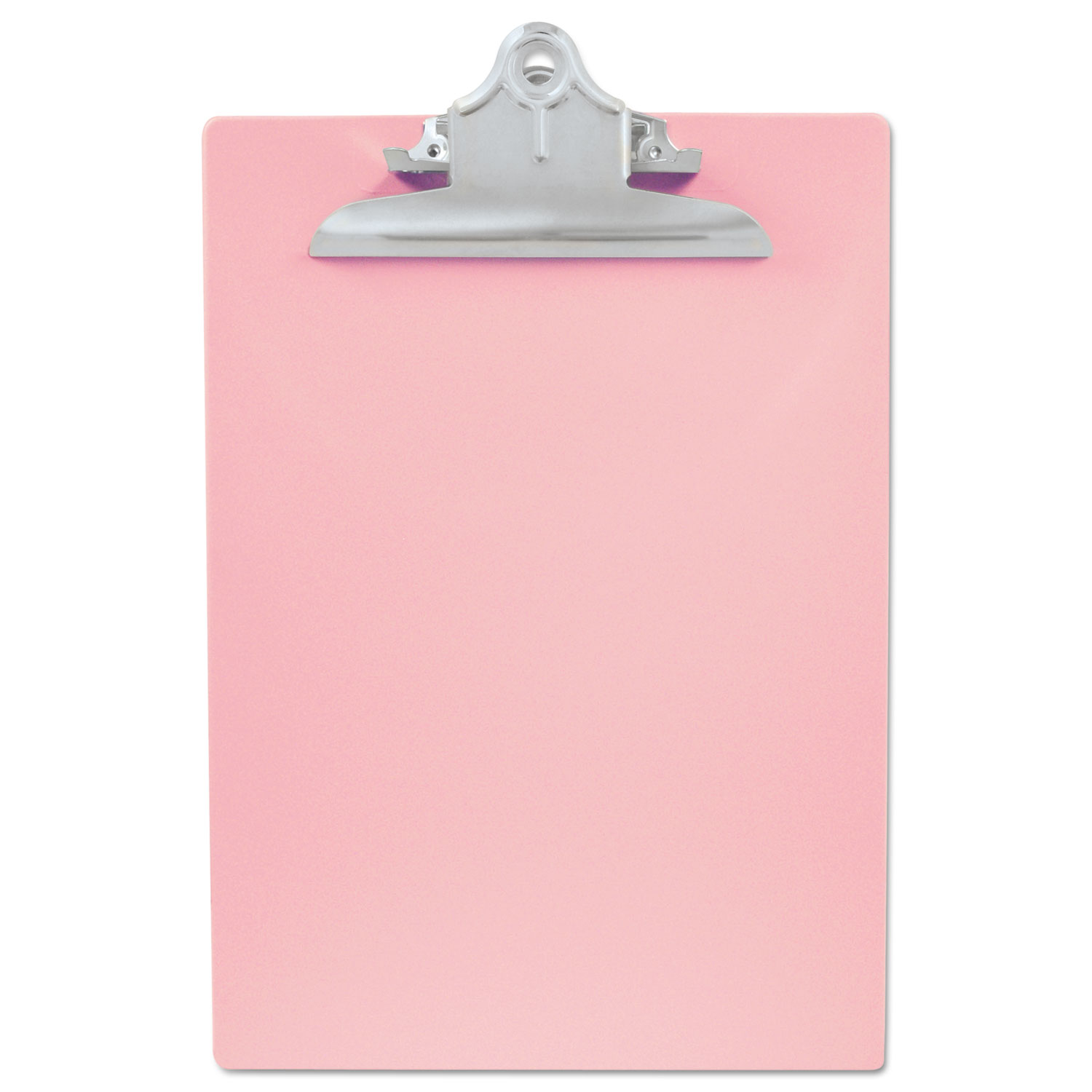  Saunders 21800 Recycled Plastic Clipboard with Ruler Edge, 1 Clip Cap, 8 1/2 x 12 Sheets, Pink (SAU21800) 