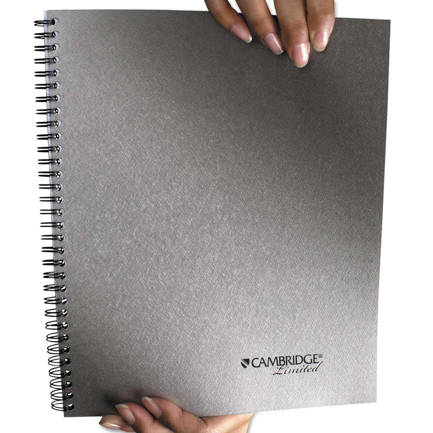 Side Bound Guided Business Notebook, 11 x 9 1/4, Metallic Silver, 80 Sheets