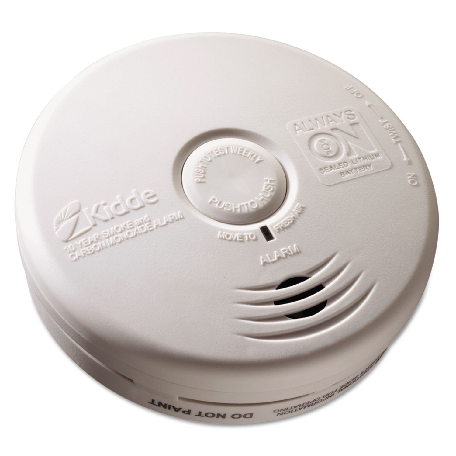 Kitchen Smoke/Carbon Monoxide Alarm, Lithium Battery, 5.22Dia x 1.6Depth