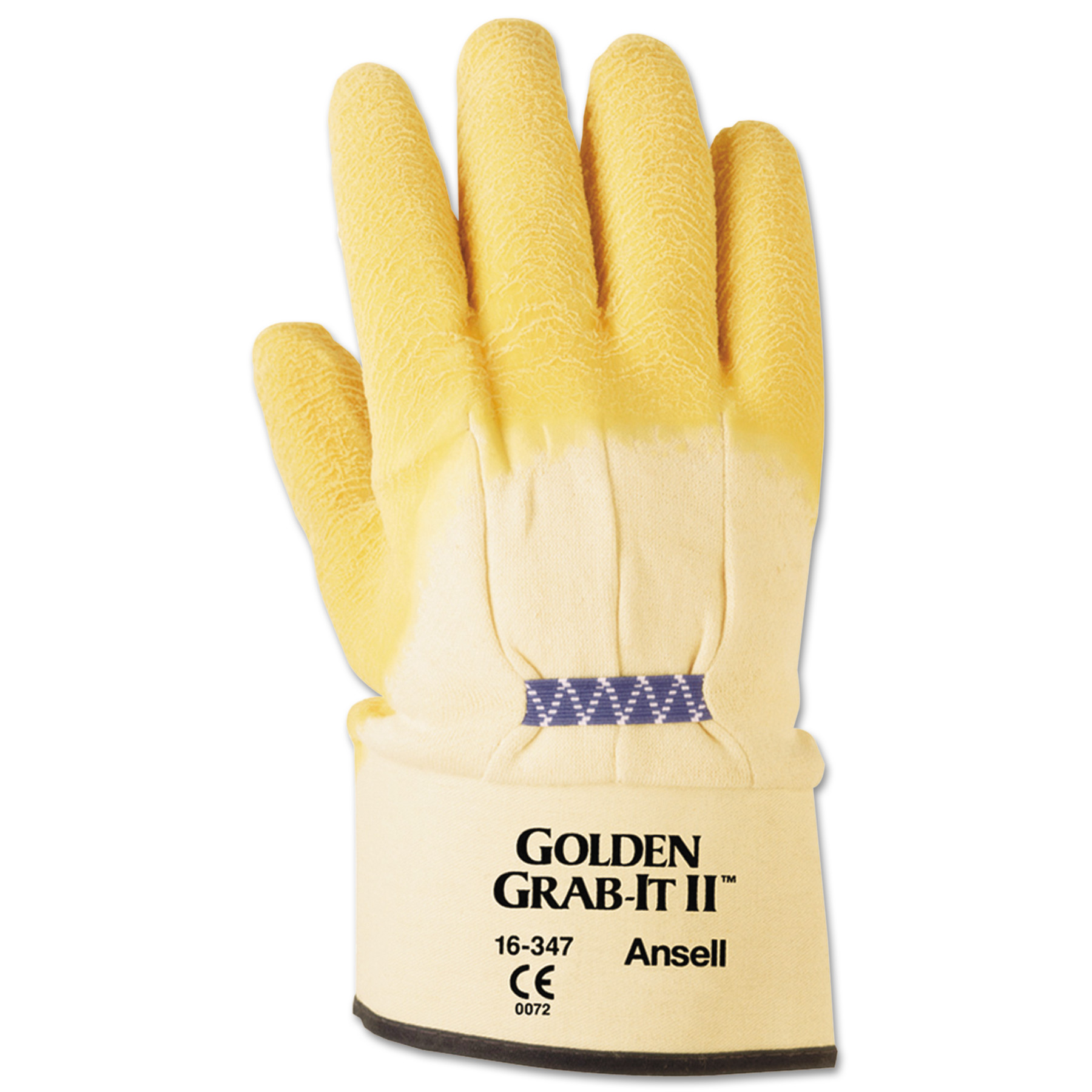  AnsellPro 216584 Golden Grab-It II Heavy-Duty Work Gloves, Size 10, Latex/Jersey, Yellow, 12 PR (ANS1634710) 
