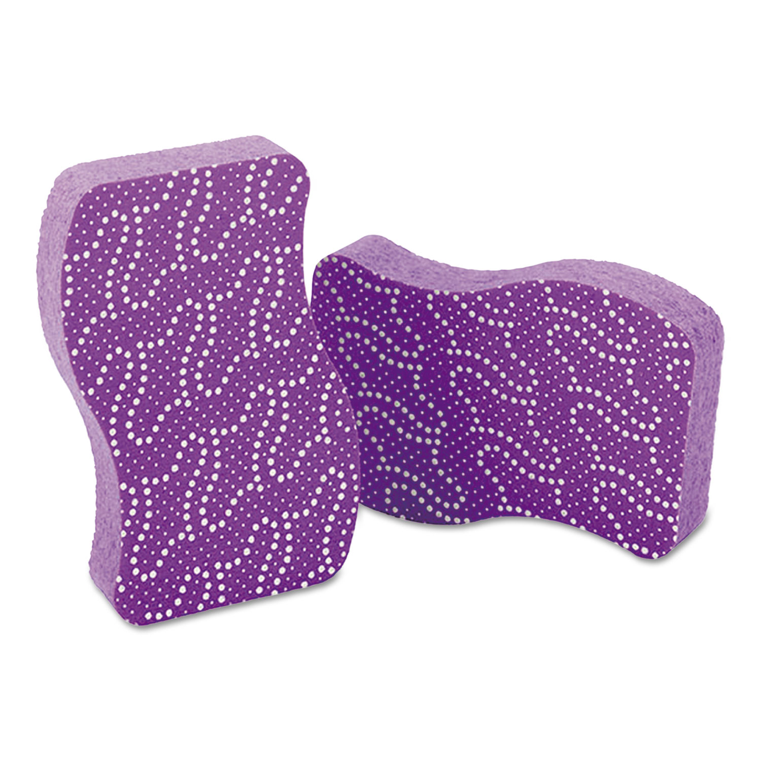 Stay Clean Non-Scratch Scrub Sponges, 3 3/16 x 7/8 x 4 3/4, Purple, 3/Pack