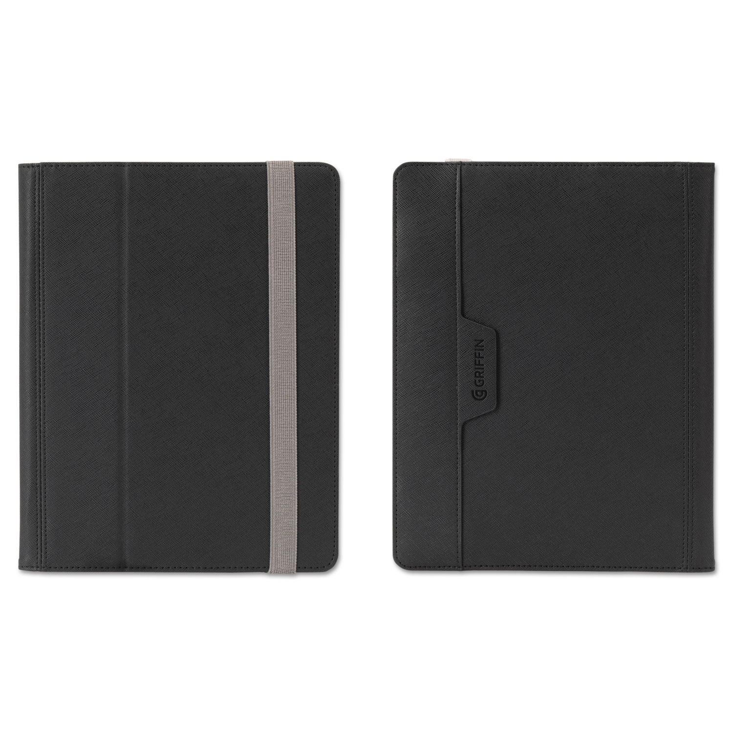 Passport Folio Case for E-Readers, S/M, Nylon/Microsuede, Black/Silver