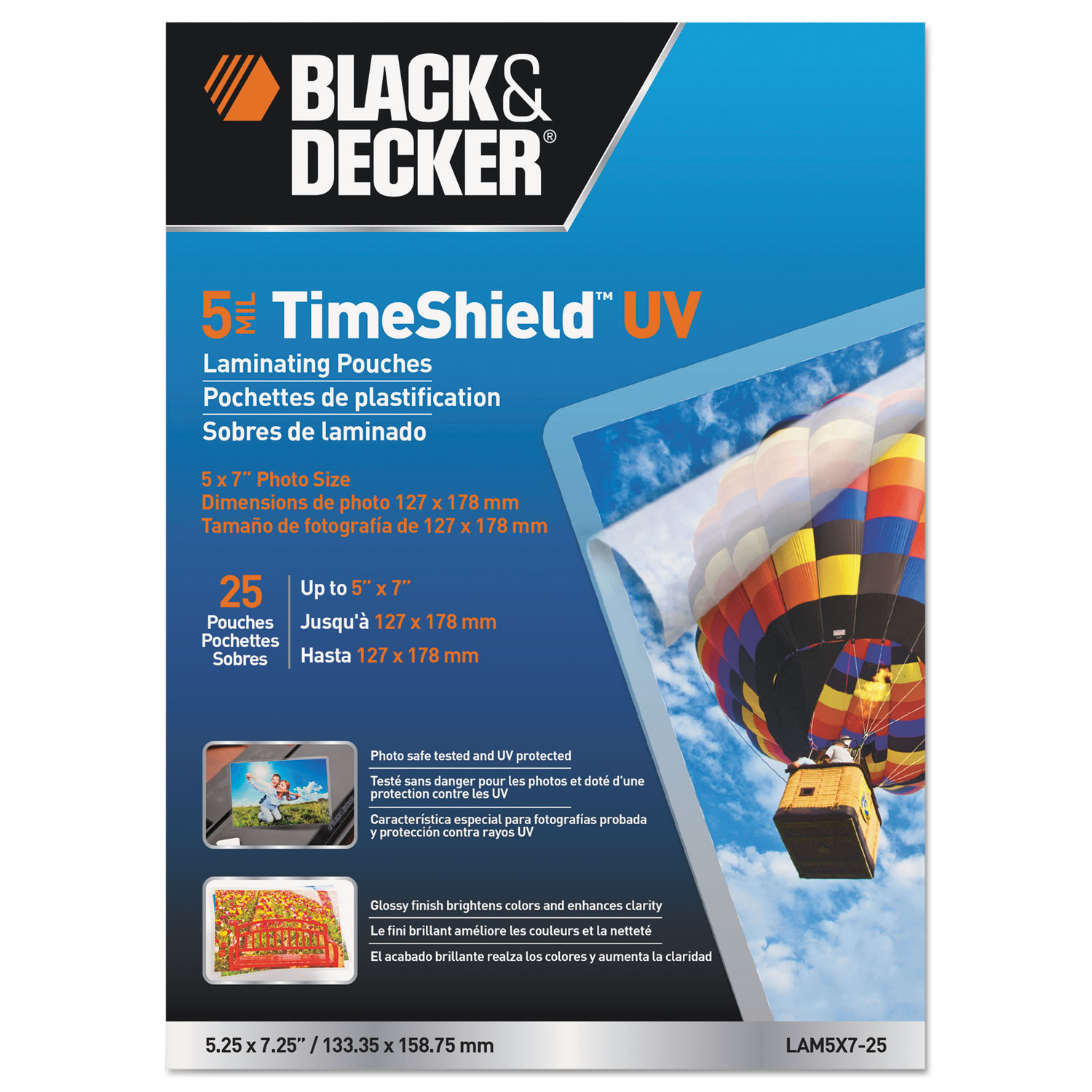 TimeShield UV Laminating Pouches, 5 mil, 5 x 7, 25/Pack