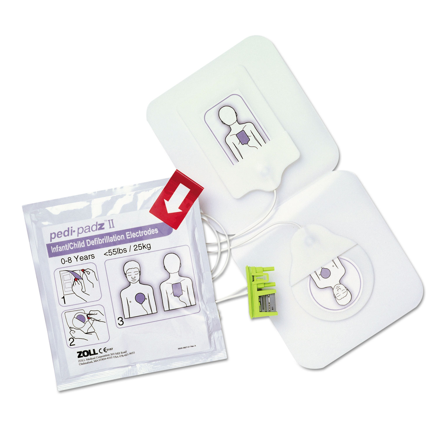  ZOLL 8900081001 Pedi-padz II Defibrillator Pads, Children Up to 8 Years Old, 2-Year Shelf Life (ZOL8900081001) 