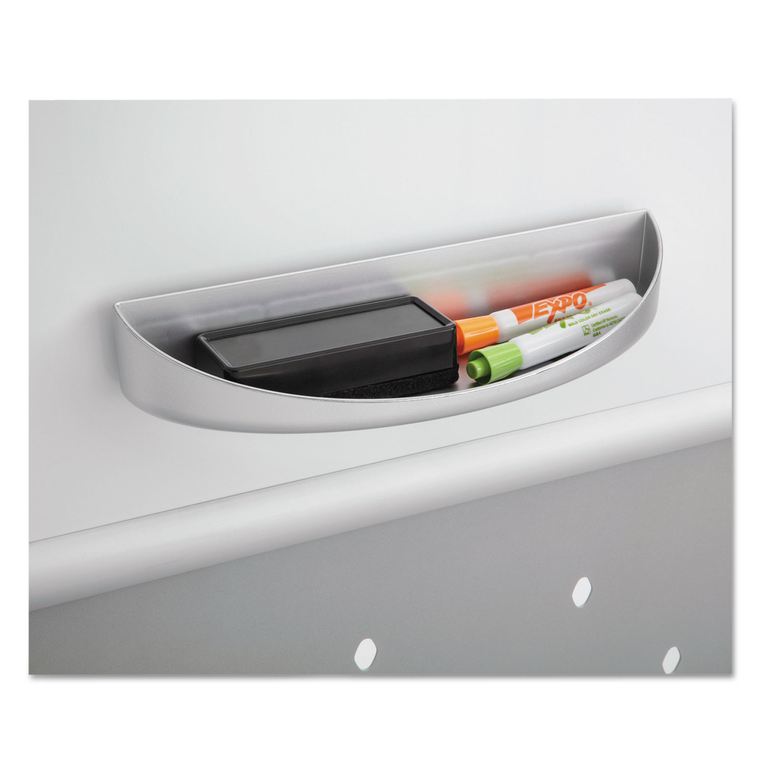 Rumba™ Whiteboard Screen Accessories, Eraser Tray, 12 1/4 x 2 1/4, Silver
