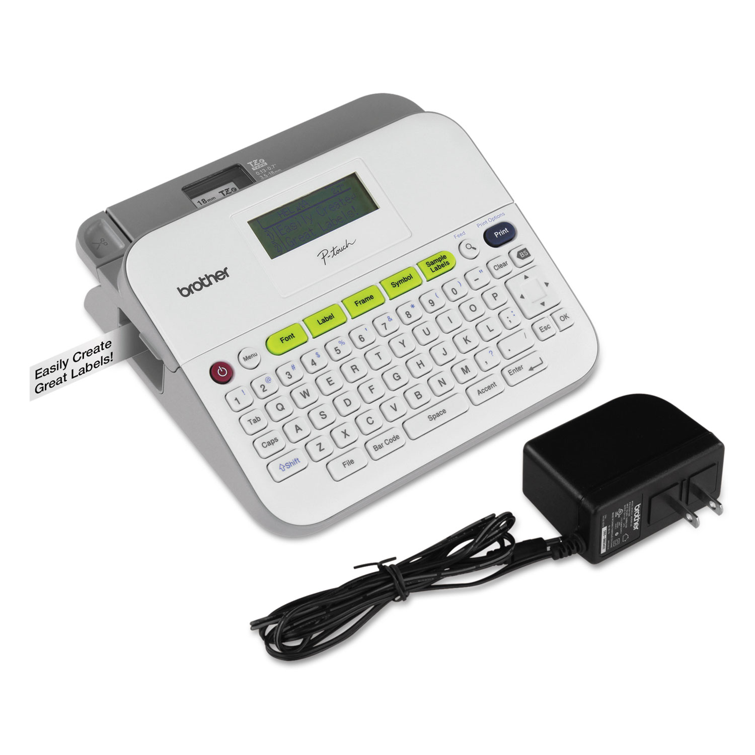 PT-D400AD Versatile Label Maker with AC Adapter, White