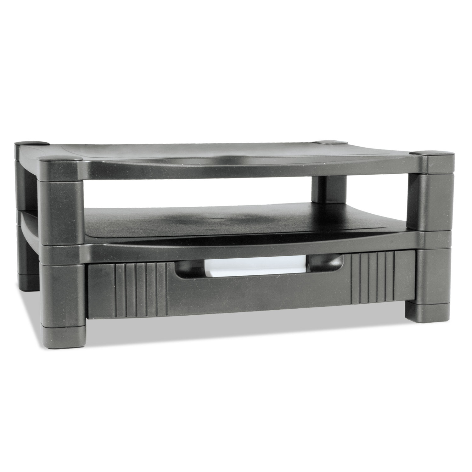 Two Level Stand, Removable Drawer, 17 x 13 1/4 x 3-1/2 to 7, Black