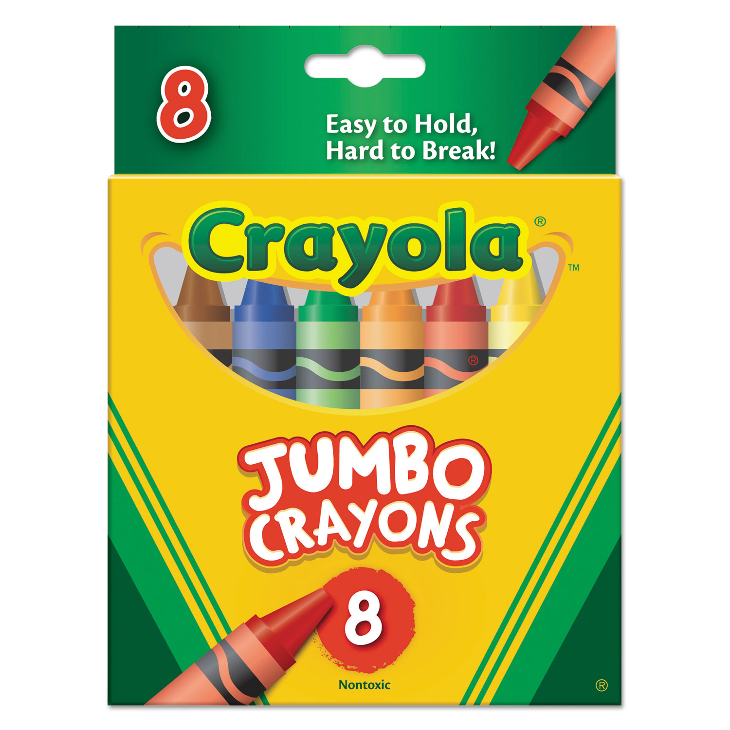  Crayola 520389 So Big Crayons, Large Size, 5 x 9/16, 8 Assorted Color Box (CYO520389) 
