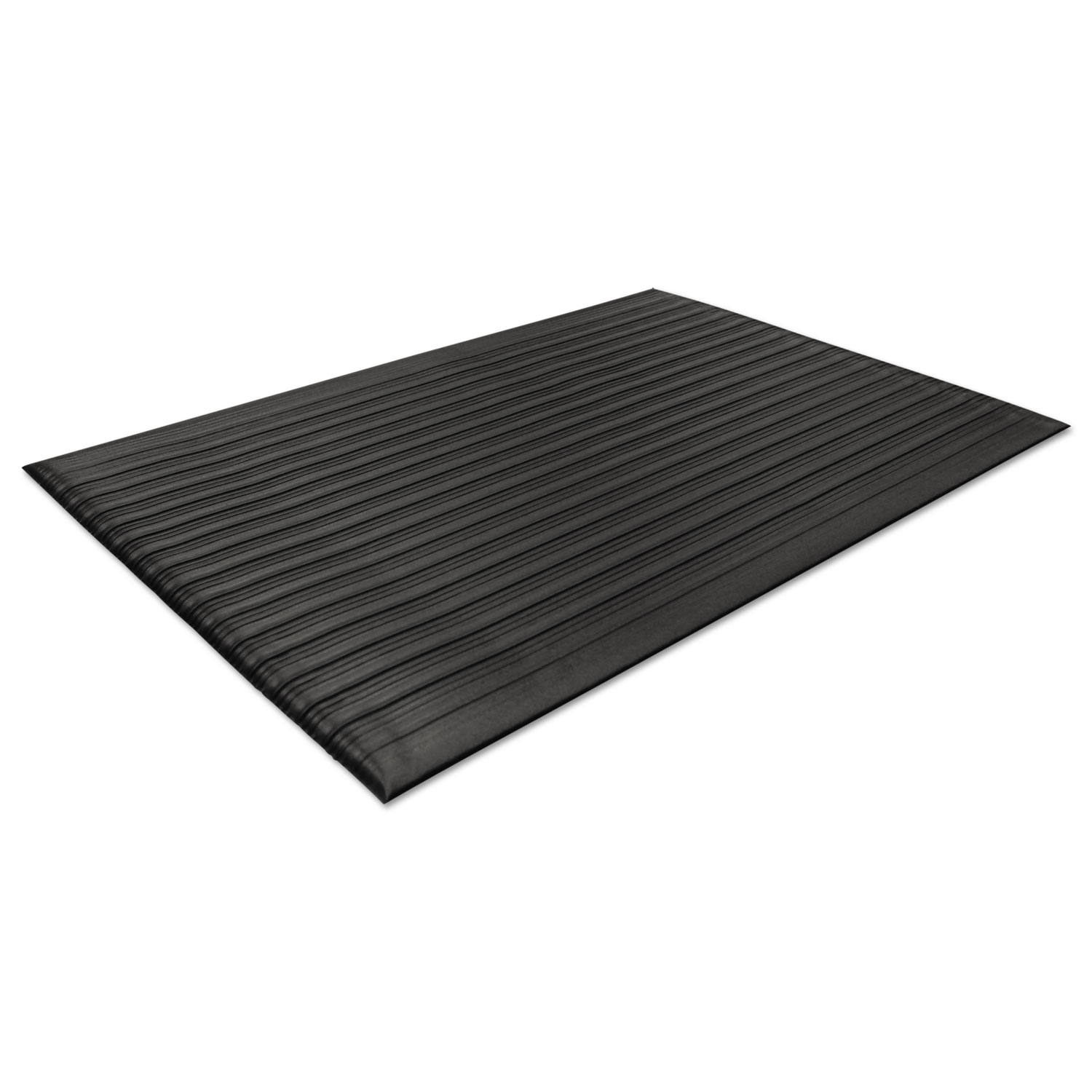 Ribbed Vinyl Anti-Fatigue Mat, 24 X 36, Black