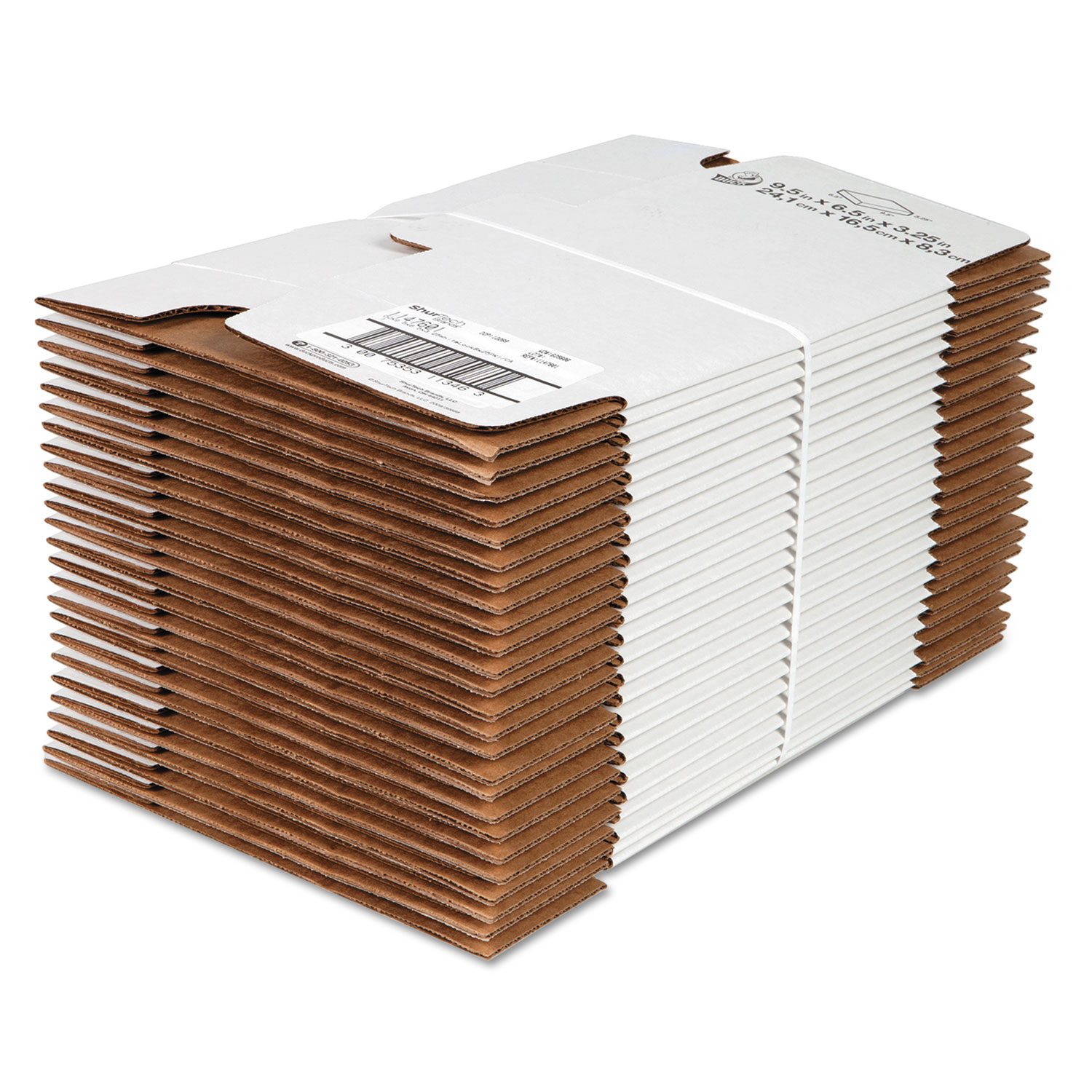 Self-Locking Shipping Boxes, 11 1/2l x 8 3/4w x 2 1/8h, White, 25/Pack