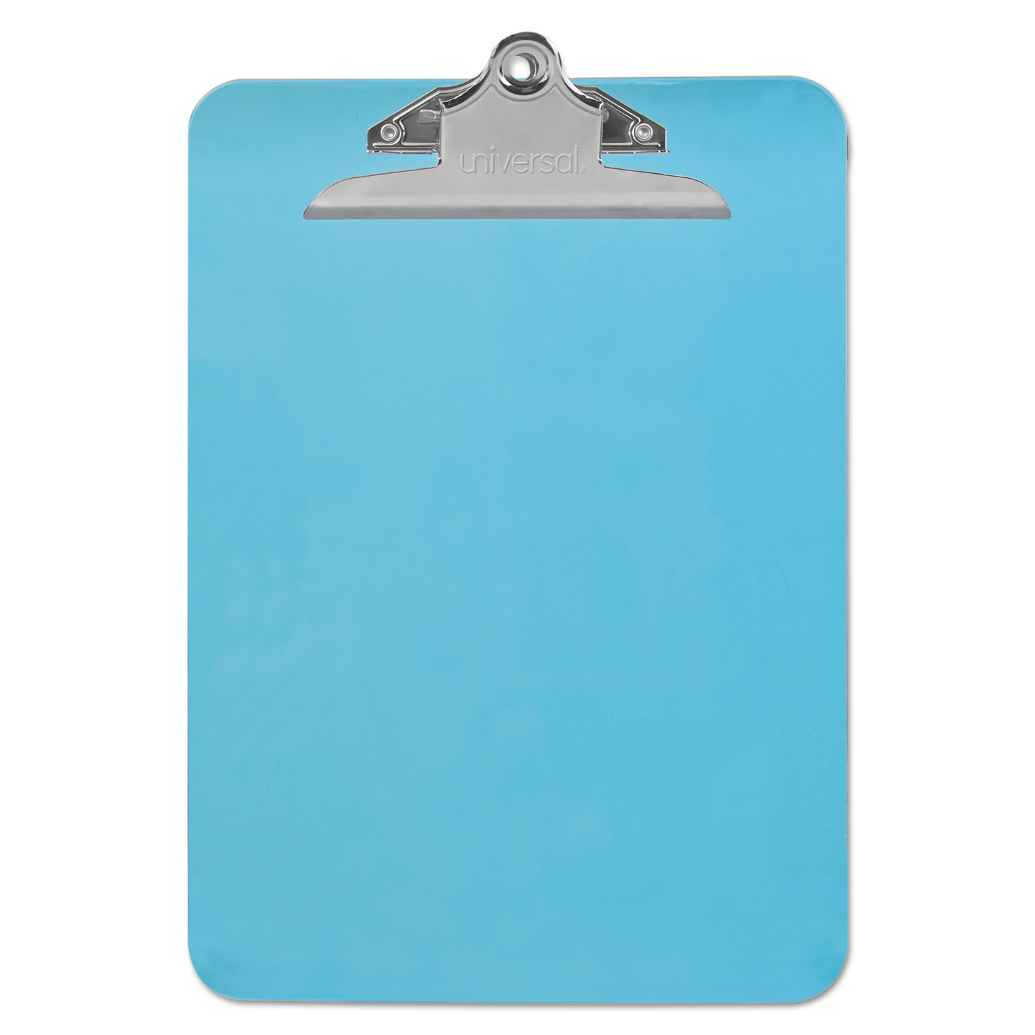 Plastic Clipboard w/High Capacity Clip, 1", Holds 8 1/2 x 12, Translucent Blue