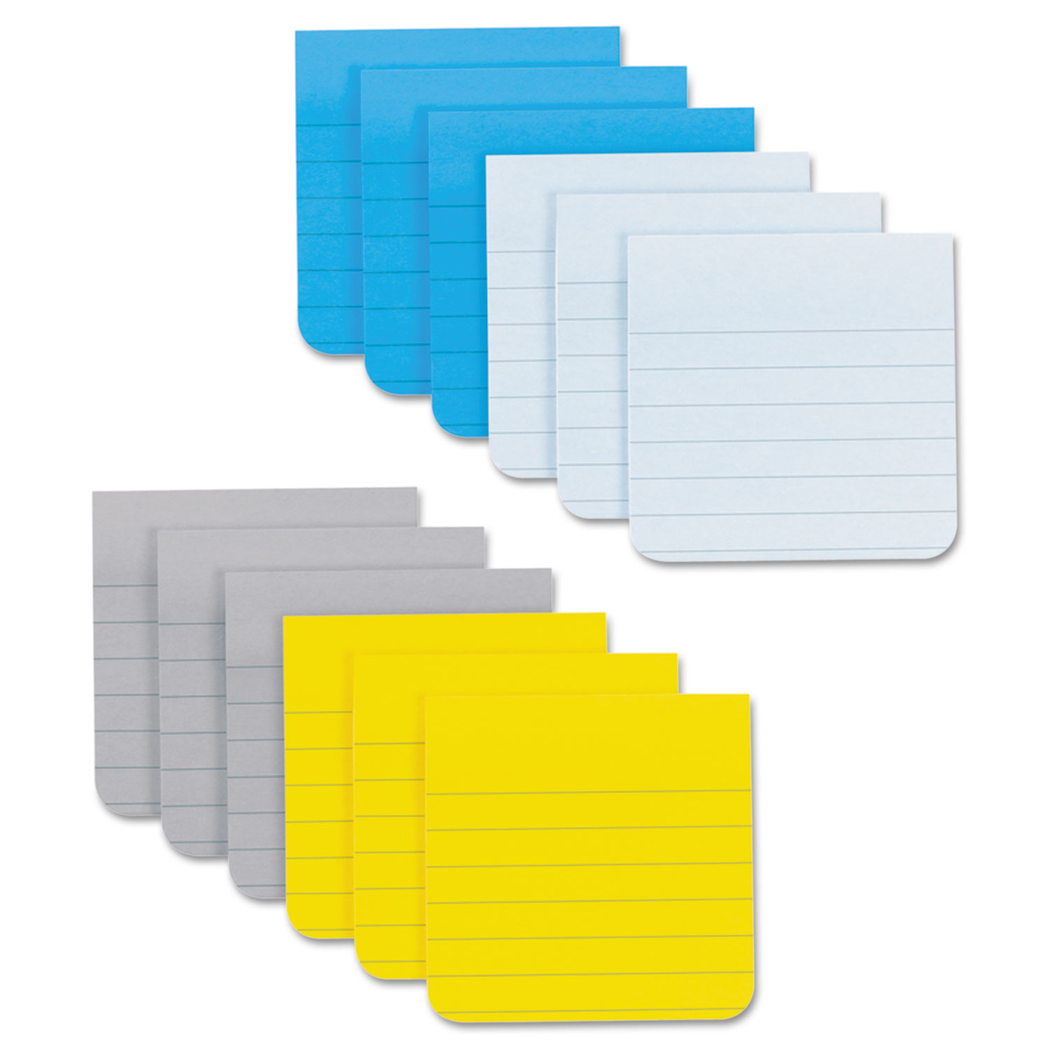 Full Adhesive Notes, 3 x 3, Ruled, Assorted New York Colors, 25-Sheet, 12/Pack
