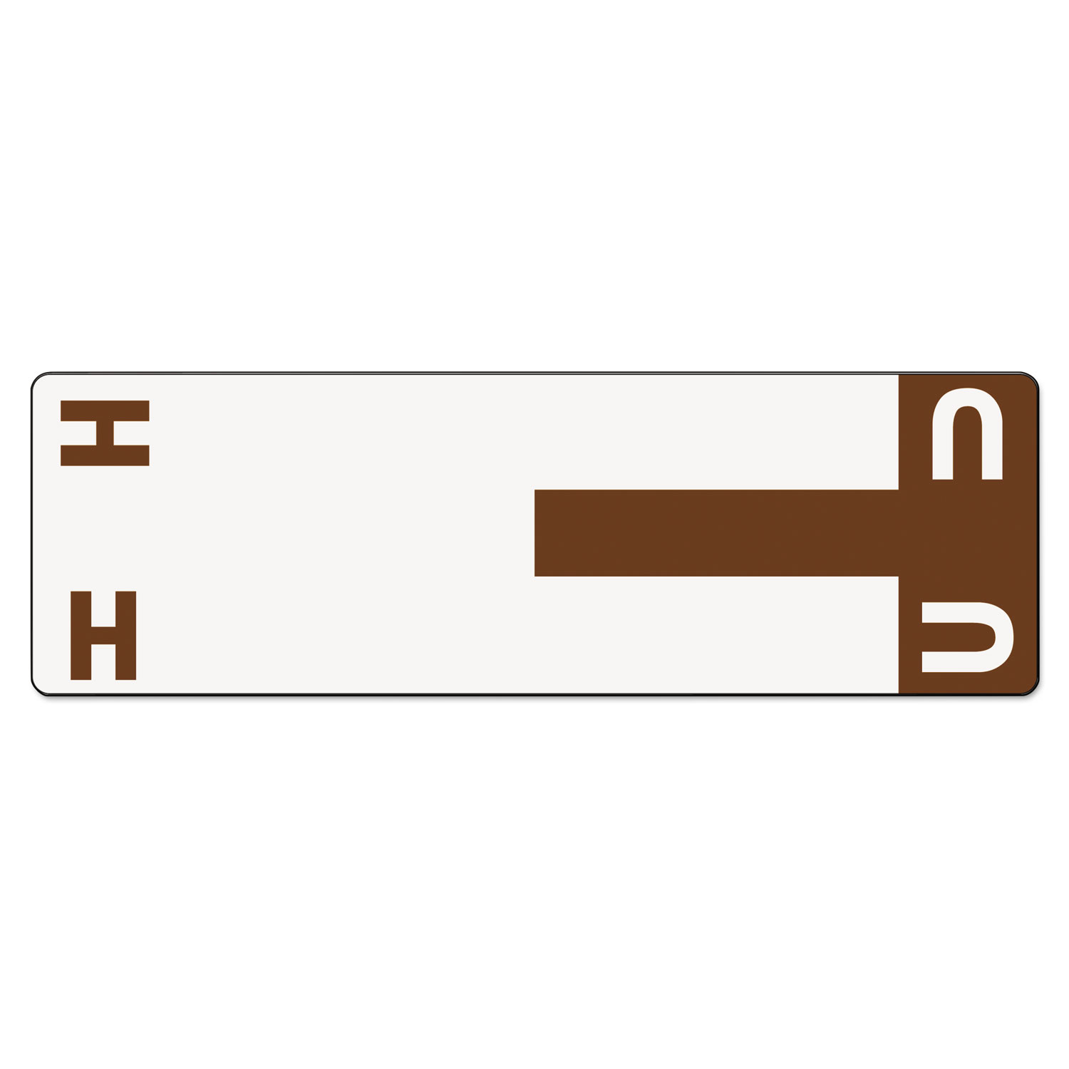 Alpha-Z Color-Coded First Letter Name Labels, H & U, Dark Brown, 100/Pack