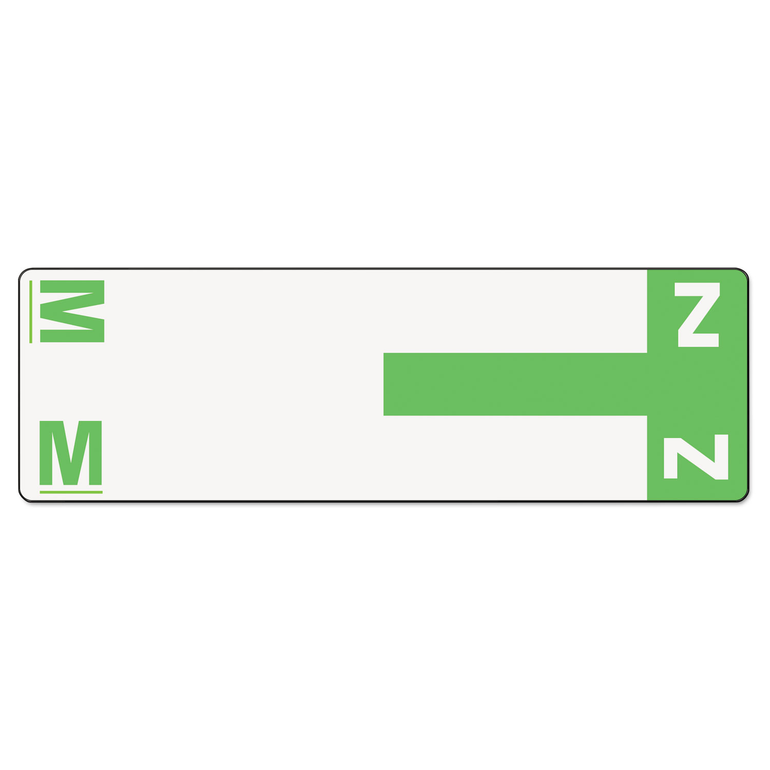  Smead 67164 AlphaZ Color-Coded First Letter Combo Alpha Labels, M/Z, 1.16 x 3.63, Light Green/White, 5/Sheet, 20 Sheets/Pack (SMD67164) 