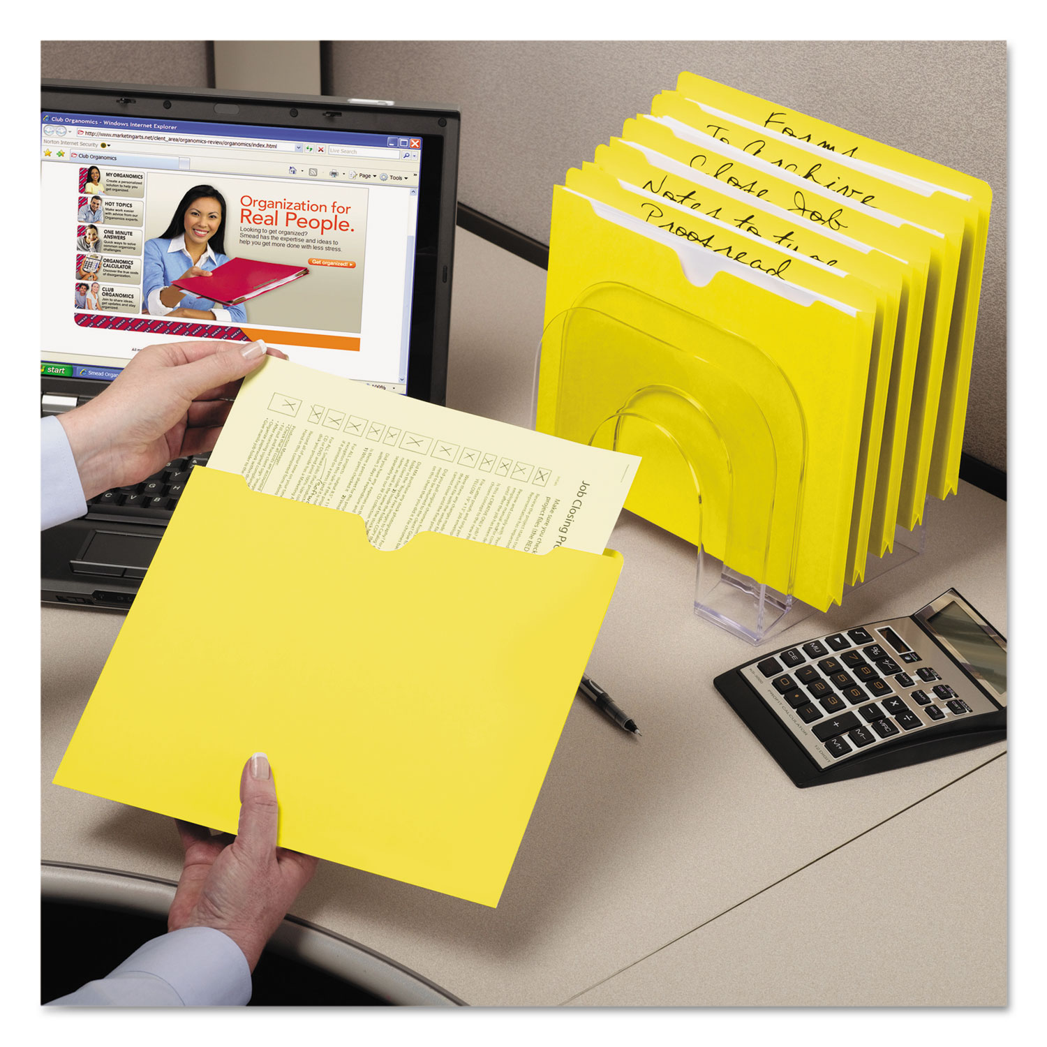 Colored File Jackets w/Reinforced 2-Ply Tab, Letter, 11pt, Yellow, 100/Box