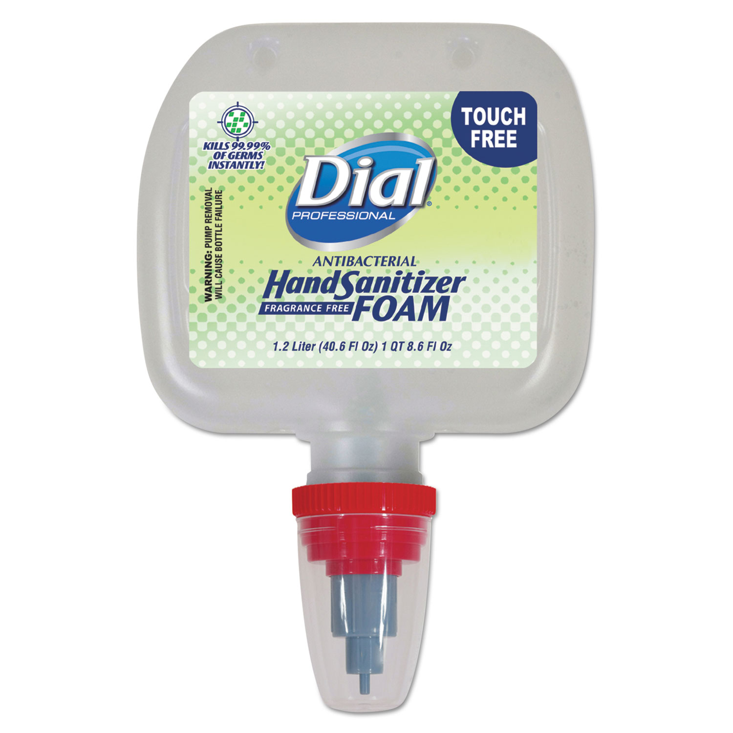  Dial Professional 1700099153 Duo Touch-Free Foaming Hand Sanitizer Refill, 1.2 L, Fragrance-Free, 3/Carton (DIA99153) 
