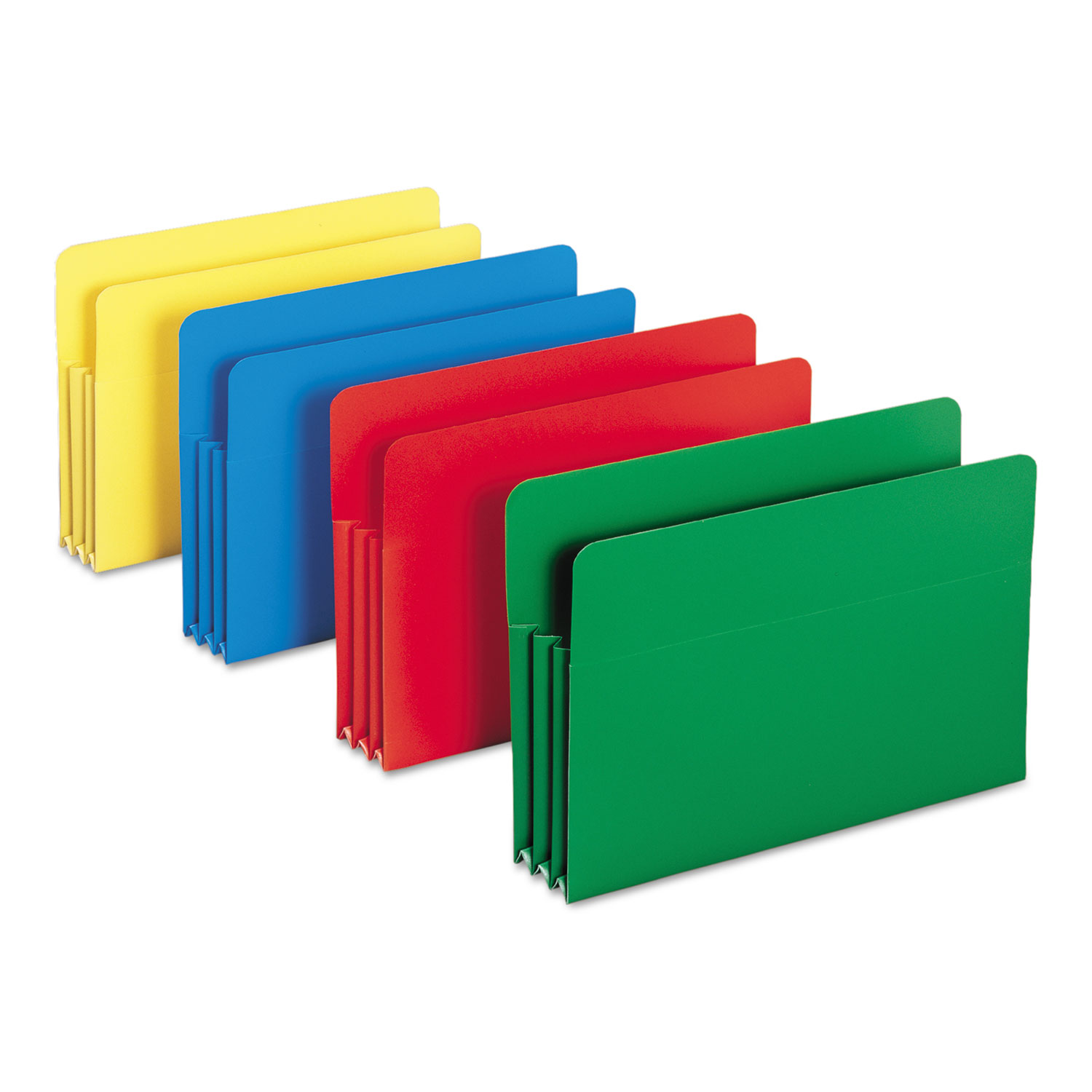  Smead 73550 Poly Drop Front File Pockets, 3.5 Expansion, 4 Sections, Legal Size, Assorted, 4/Box (SMD73550) 