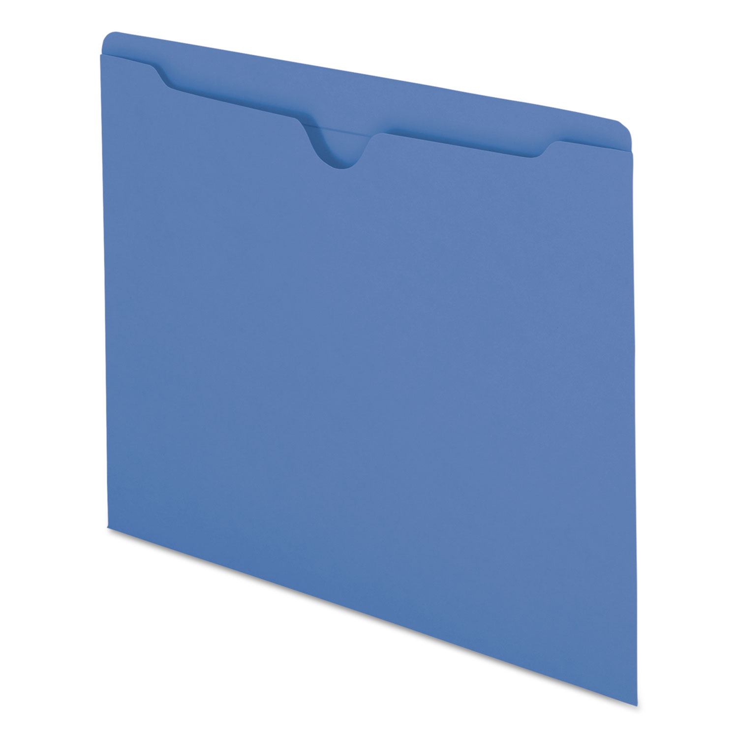 Colored File Jackets w/Reinforced 2-Ply Tab, Letter, 11pt, Blue, 100/Box
