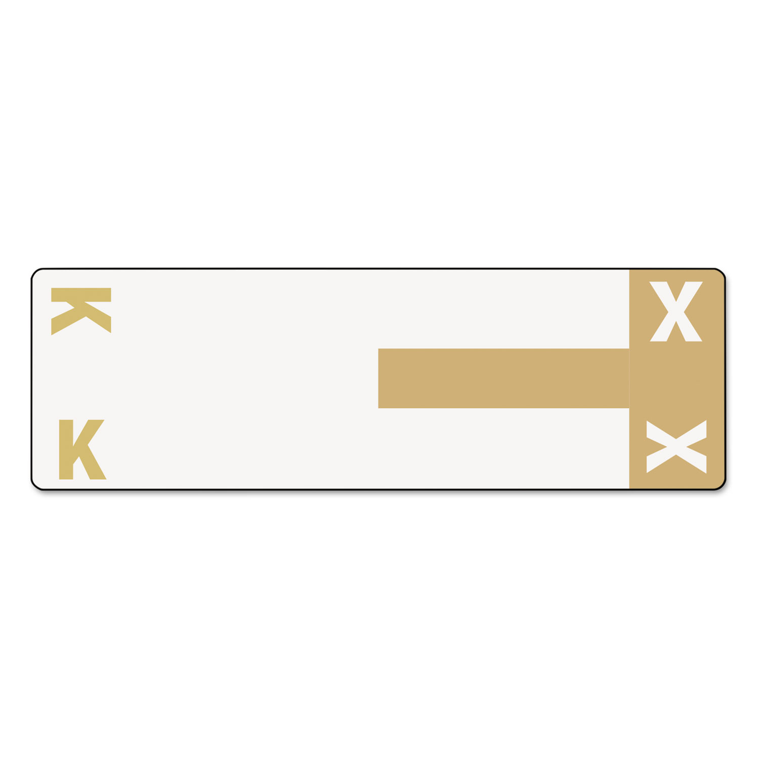 Alpha-Z Color-Coded First Letter Name Labels, K & X, Light Brown, 100/Pack