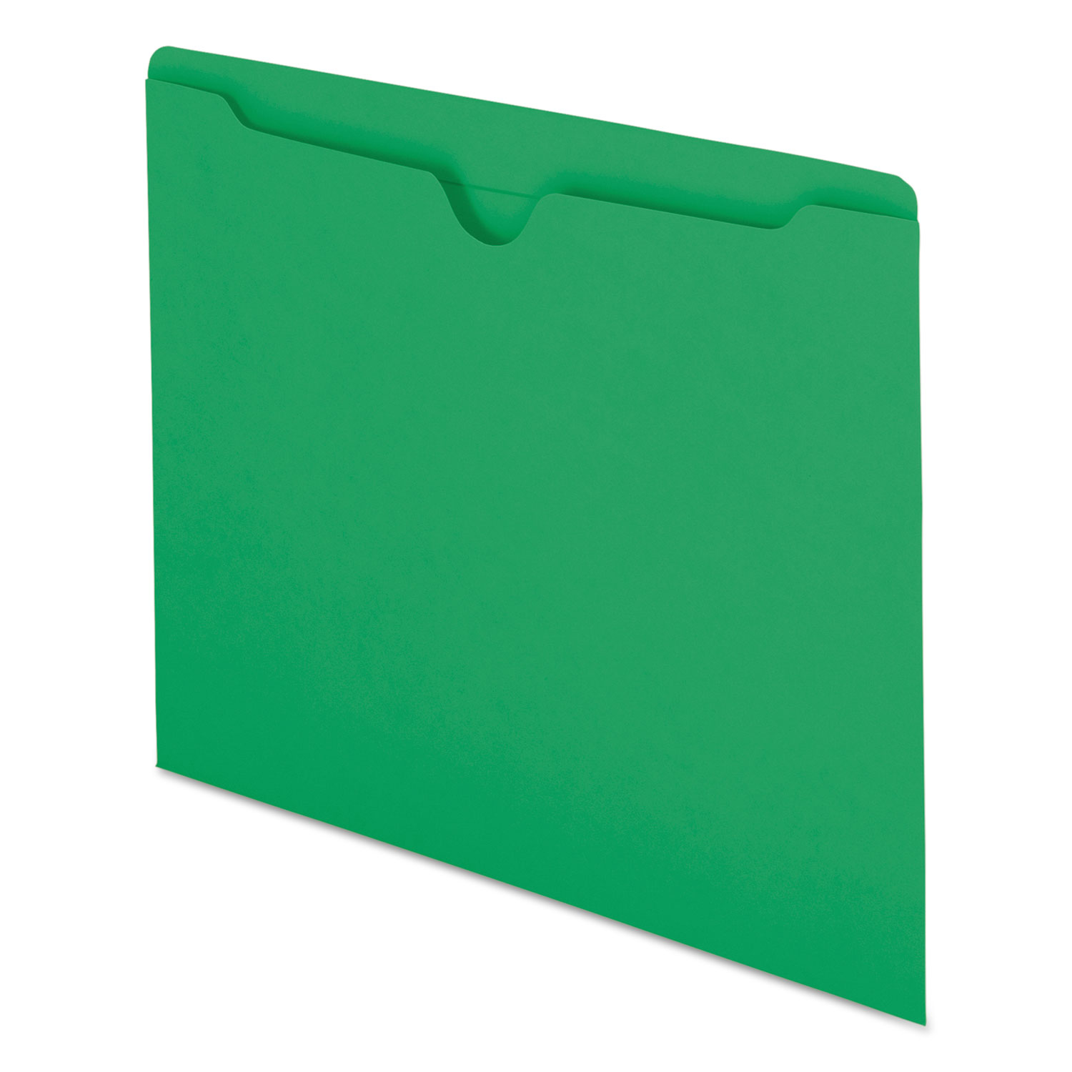 Colored File Jackets w/Reinforced 2-Ply Tab, Letter, 11pt, Green, 100/Box
