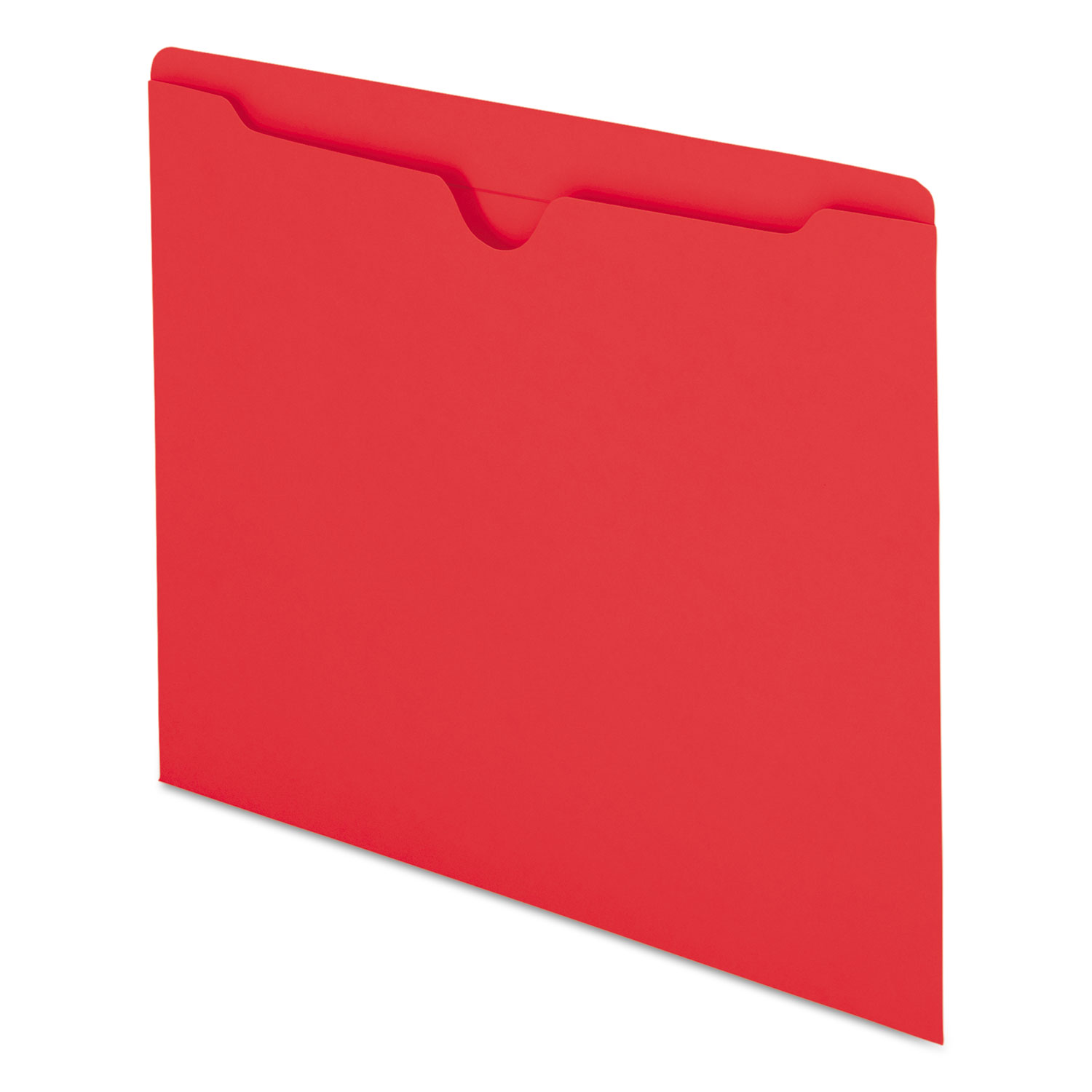 Colored File Jackets w/Reinforced 2-Ply Tab, Letter, 11pt, Red, 100/Box