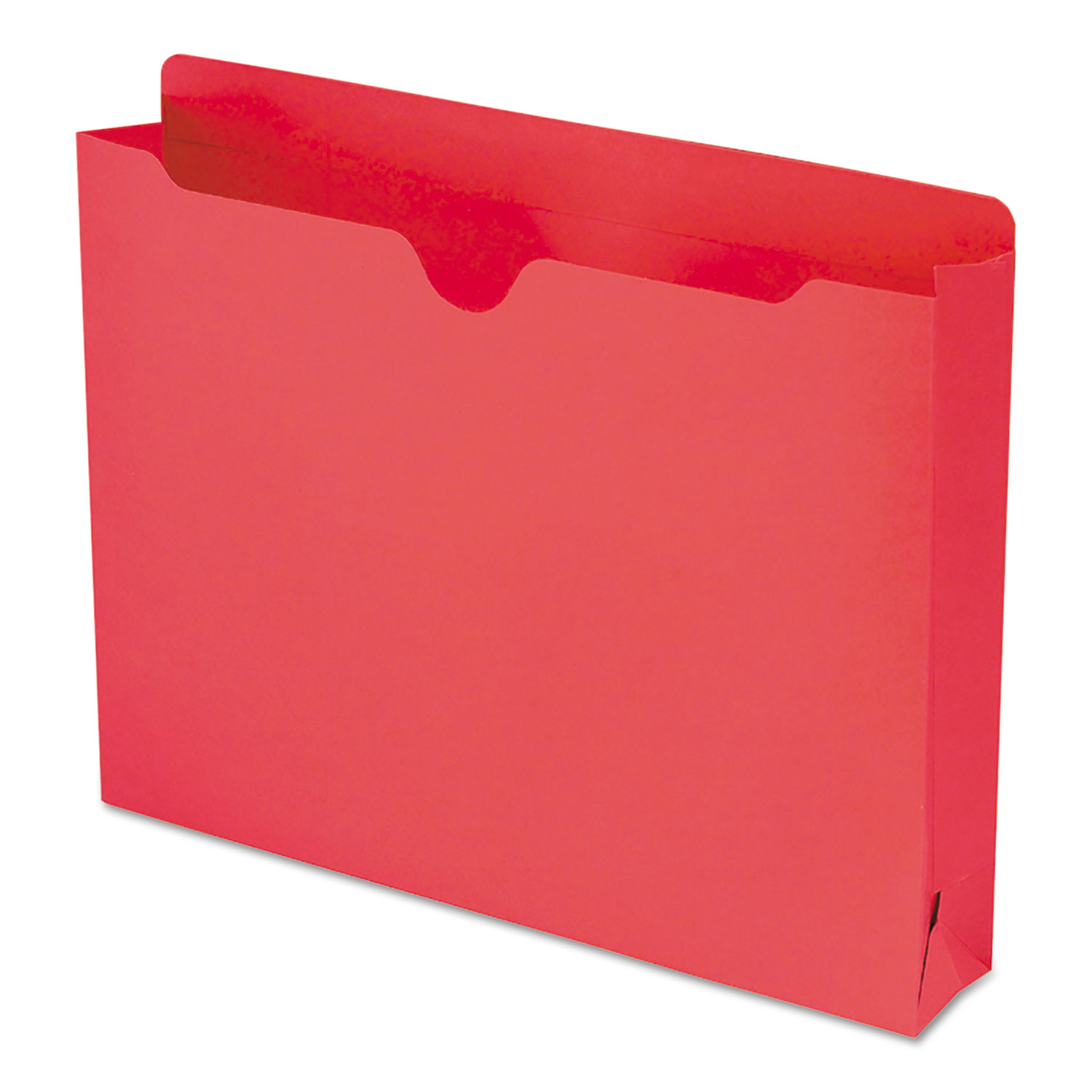 Colored File Jackets with Reinforced Double-Ply Tab, Letter, Red, 50/Box