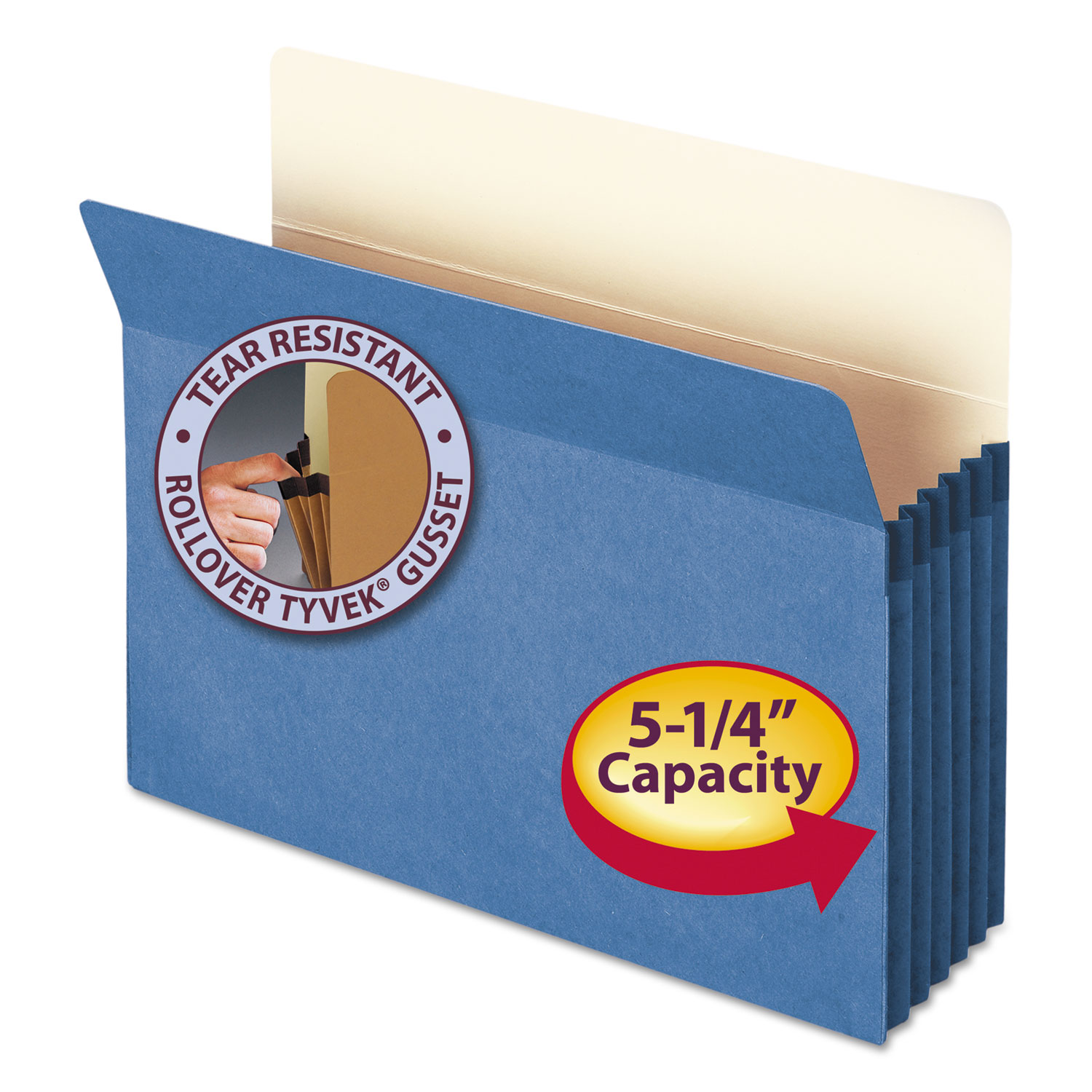  Smead 73235 Colored File Pockets, 5.25 Expansion, Letter Size, Blue (SMD73235) 