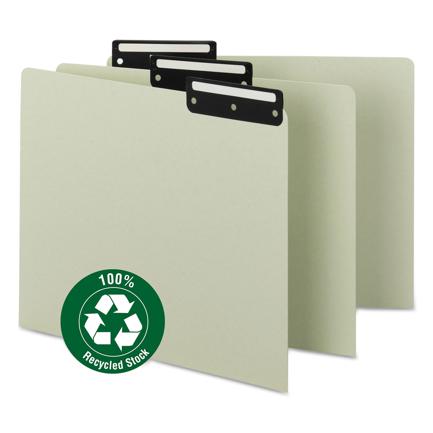 Recycled Blank Top Tab File Guides, 1/3-Cut Top Tab, Blank, 8.5 x 11, Green, 50/Box
