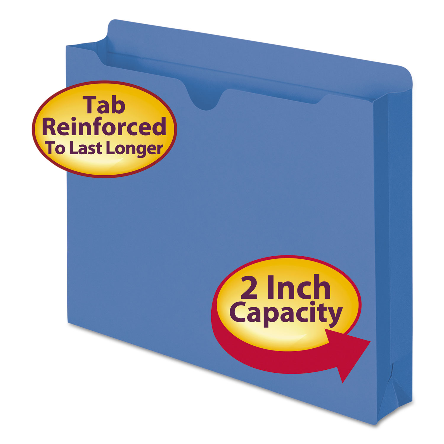 Smead 75562 Colored File Jackets with Reinforced Double-Ply Tab, Straight Tab, Letter Size, Blue, 50/Box (SMD75562) 
