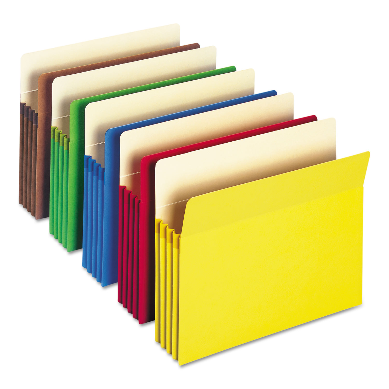  Smead 73890 Colored File Pockets, 3.5 Expansion, Letter Size, Assorted, 25/Box (SMD73890) 