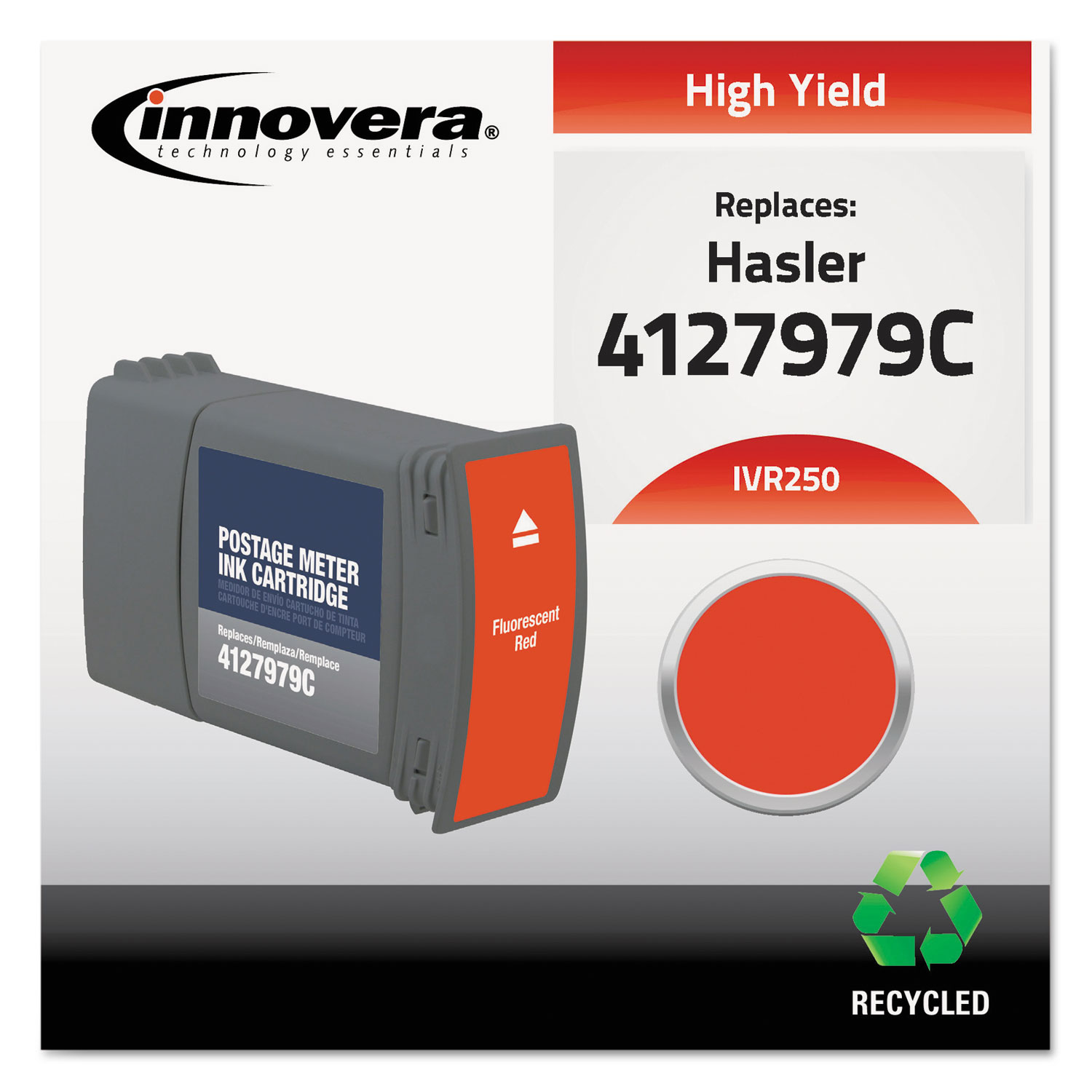  Innovera IVR250 Compatible Red Postage Meter Ink, Replacement for Hasler WJ-250 (4127979C) (IVR250) 