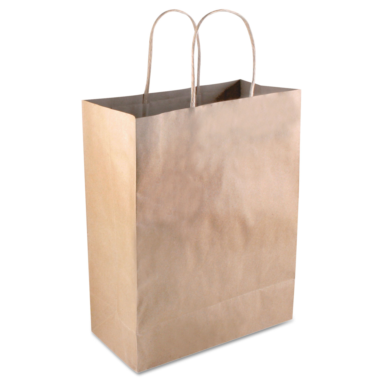  COSCO 098375 Premium Shopping Bag, 8 x 10.25, Brown Kraft, 50/Box (COS098375) 