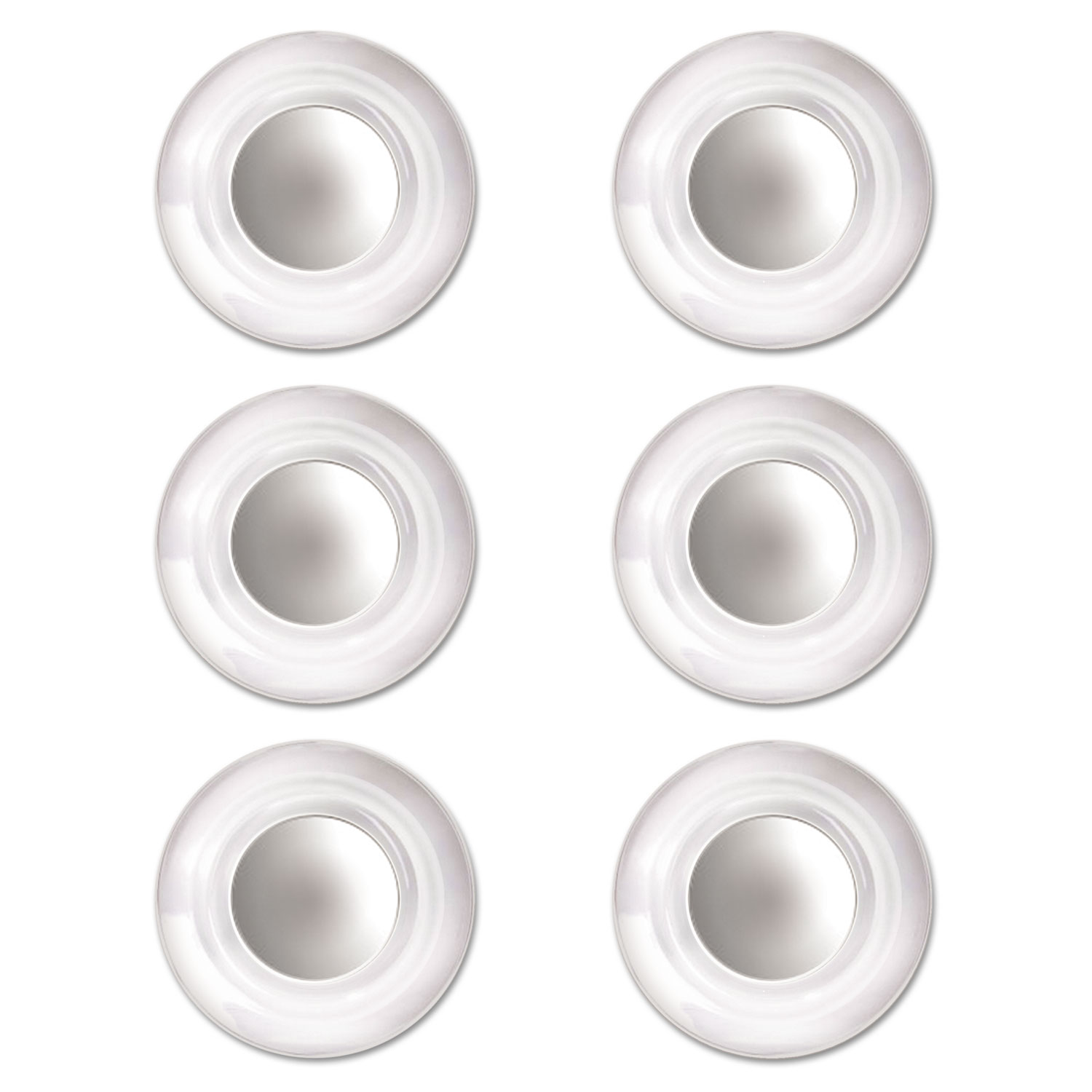 Glass Magnets, Large, 0.45" dia, Clear, 6/Pack