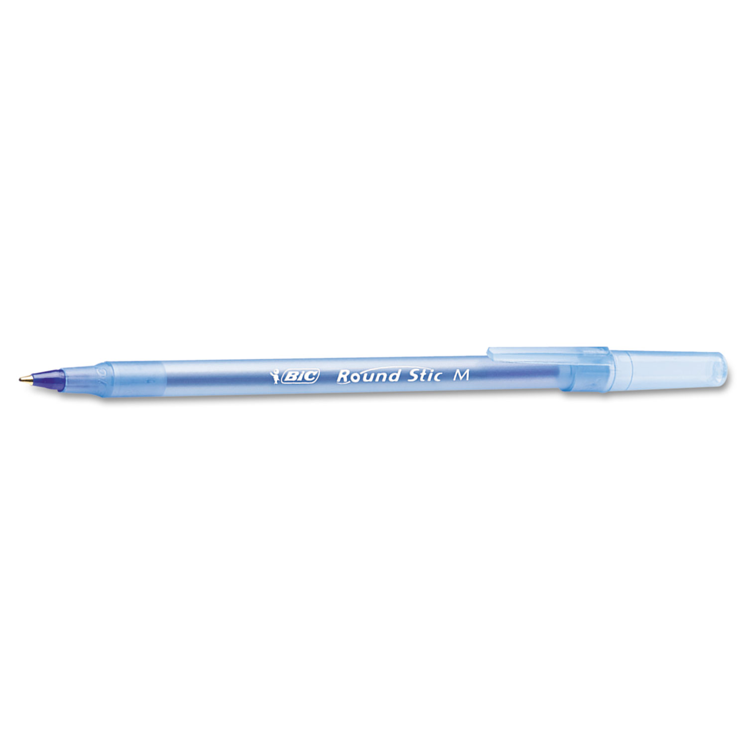 Round Stic Xtra Life Stick Ballpoint Pen VP, 1mm, Blue Ink, Translucent Blue Barrel, 60/Box
