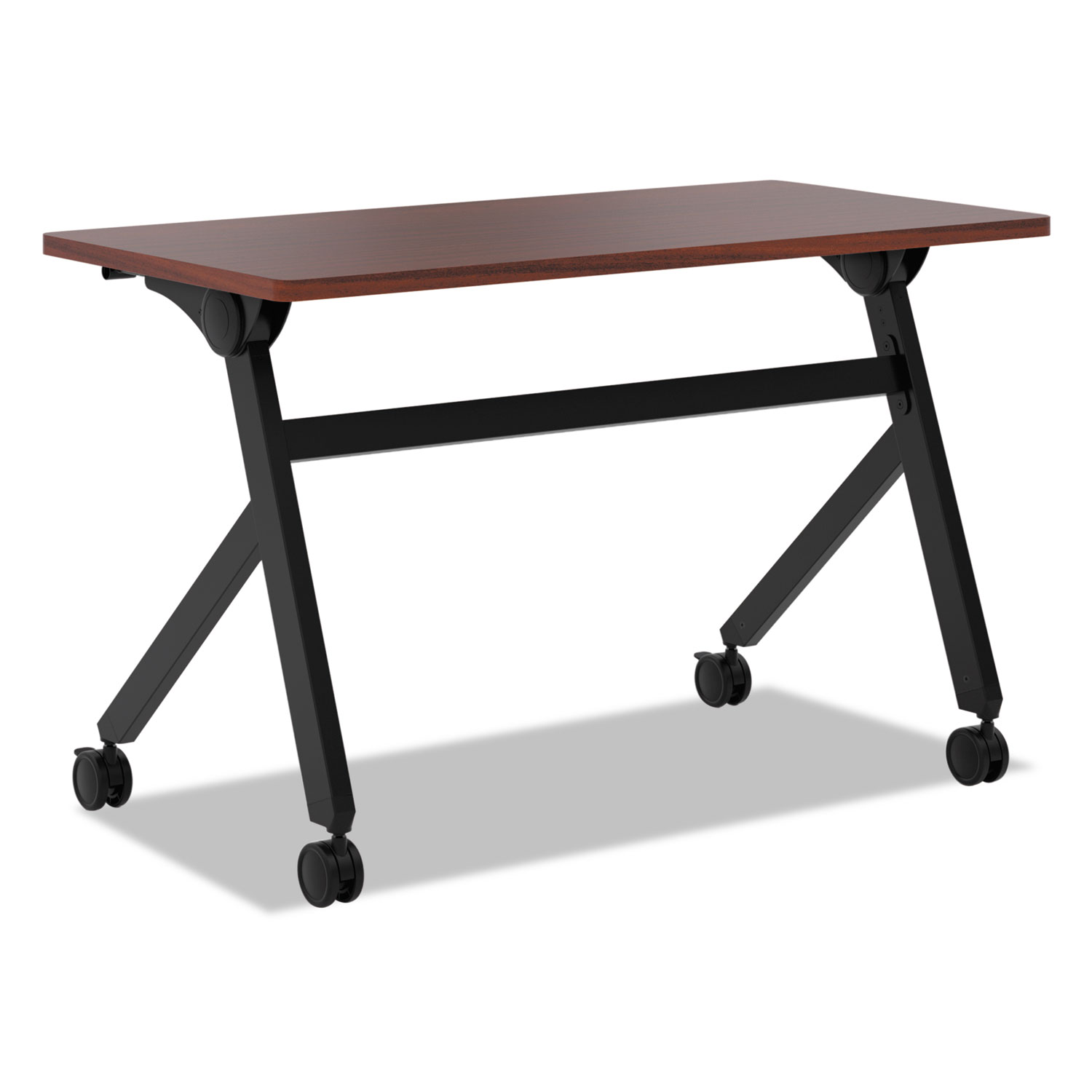 Multipurpose Table Flip Base Table, 48w x 24d x 29 3/8h, Chestnut