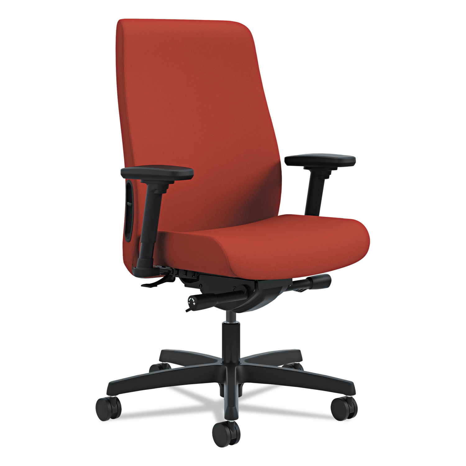 Endorse Upholstered Mid-Back Work Chair, Poppy/Black