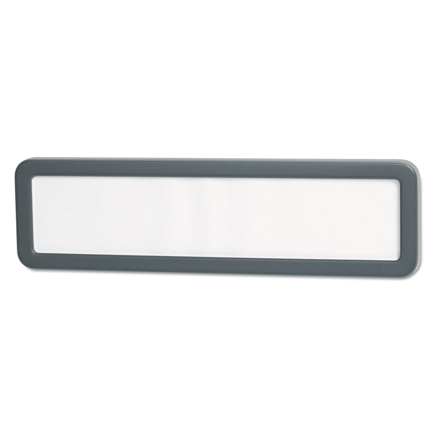 Recycled Cubicle Nameplate with Rounded Corners, 9 x 2 1/2, Charcoal