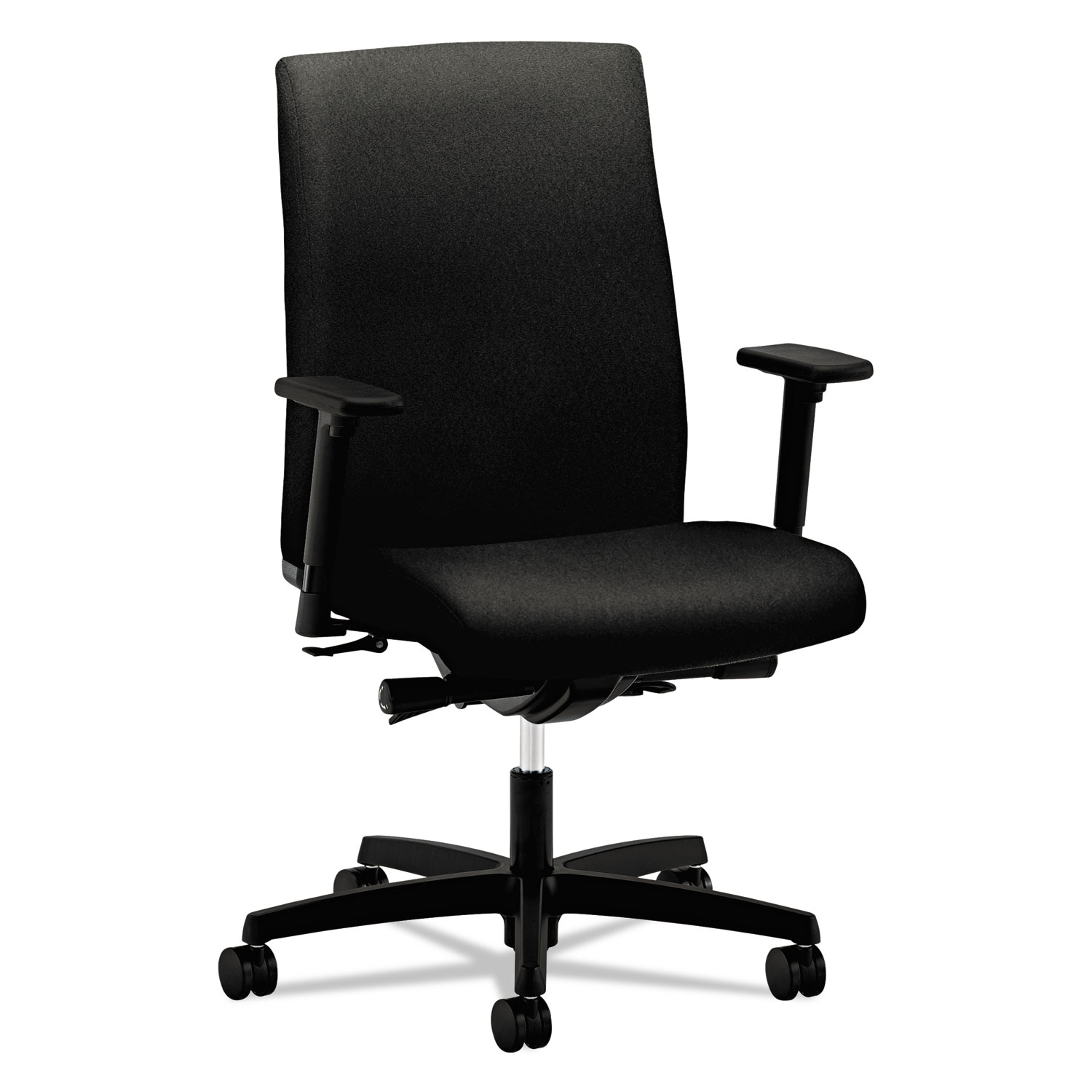 Ignition Series Mid-Back Work Chair, Black Fabric Upholstery