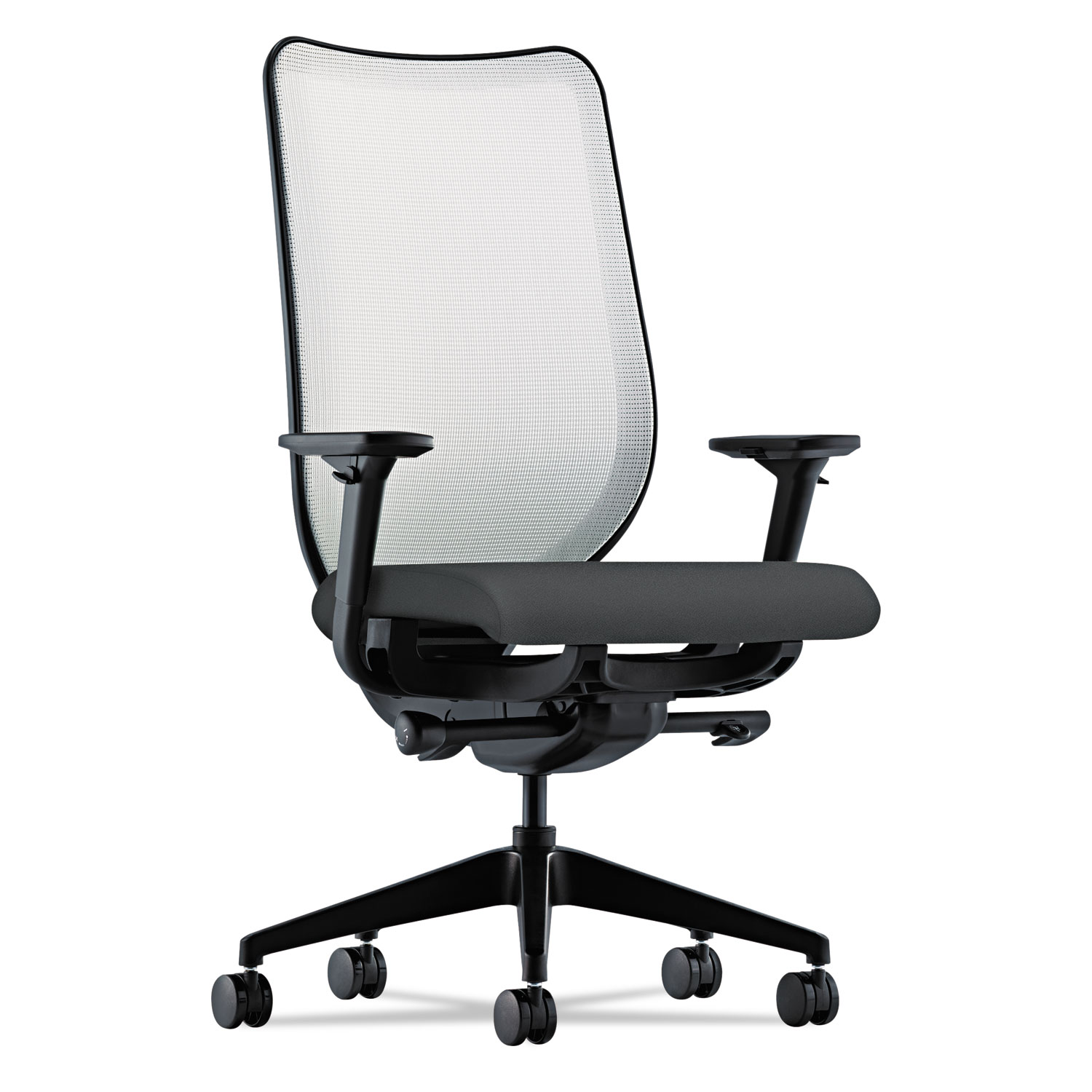 Nucleus Series Work Chair, Fog ilira-stretch M4 Back, Iron Ore Seat