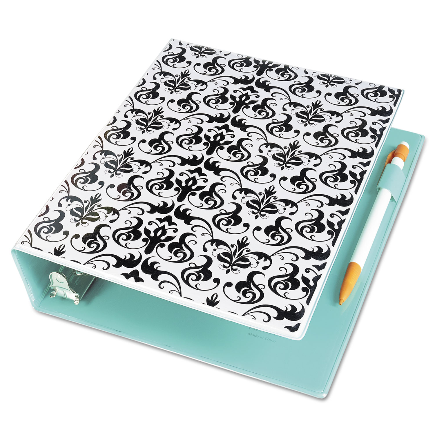 - New Avery Mini Durable 3 Ring Binder 18445 1 Round Rings 1 Chandelier Damask Binder Holds 5.5 x 8.5 Paper 
