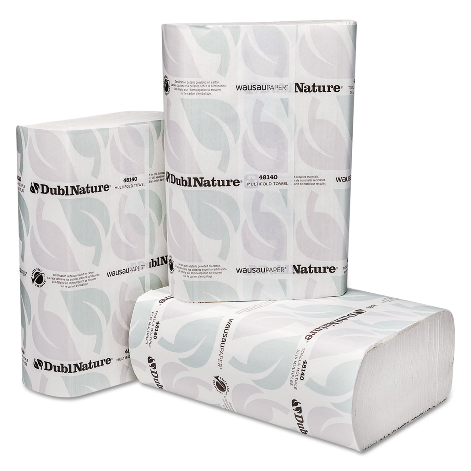 DublNature Multifold Towels, White, 9 1/8 x 9 1/2, 250/Pack, 16 Packs/Carton