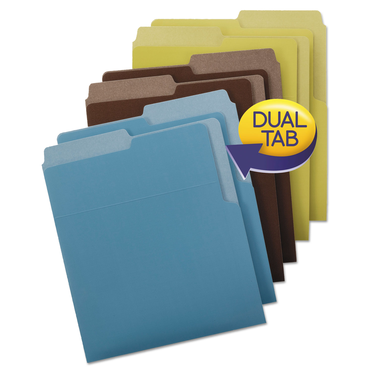  Smead 75405 Organized Up Heavyweight Vertical File Folders, 1/2-Cut Tabs, Letter Size, Assorted, 6/Pack (SMD75405) 