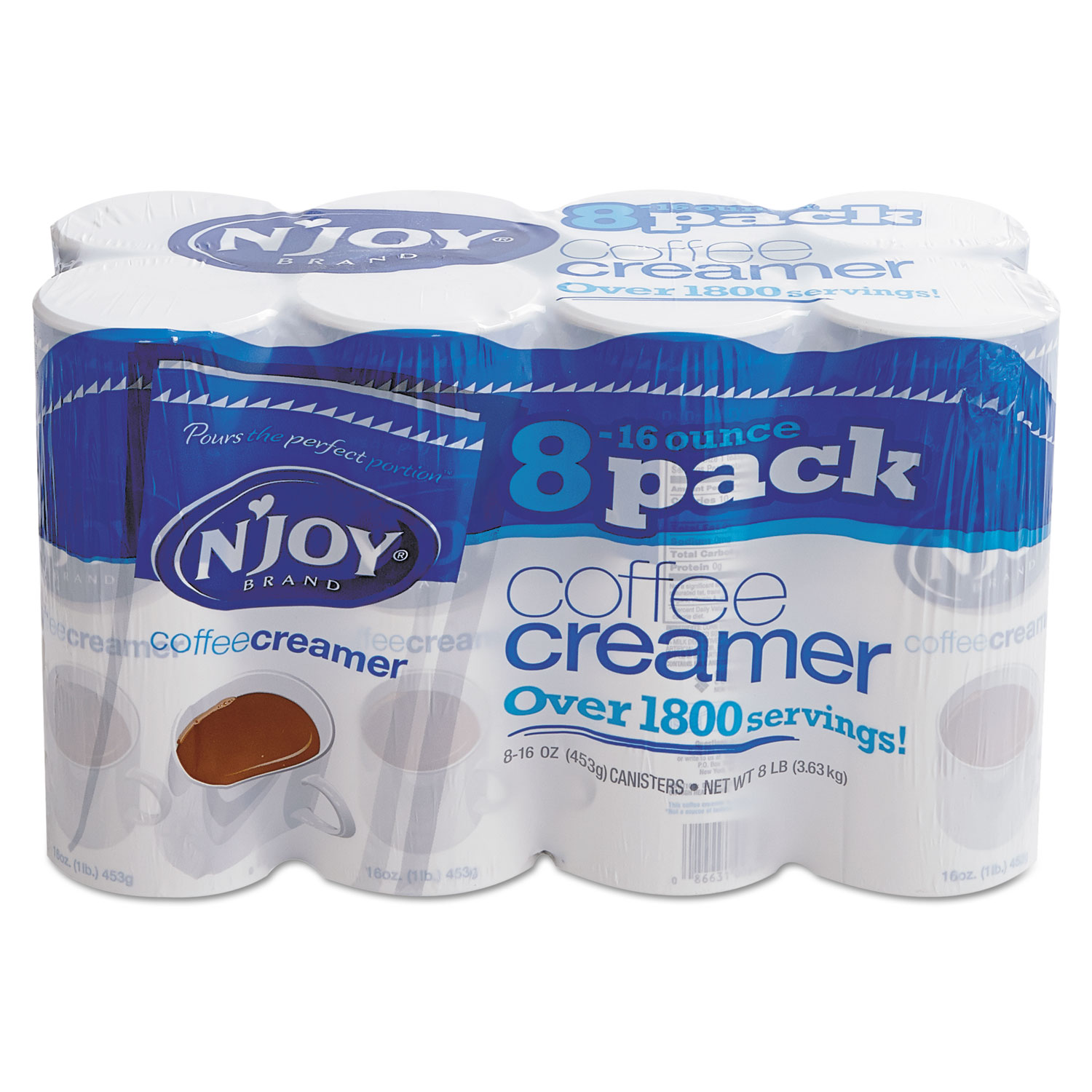  N'Joy 827783 Non-Dairy Coffee Creamer, 16 oz Canister, 8/Carton (NJO827783) 