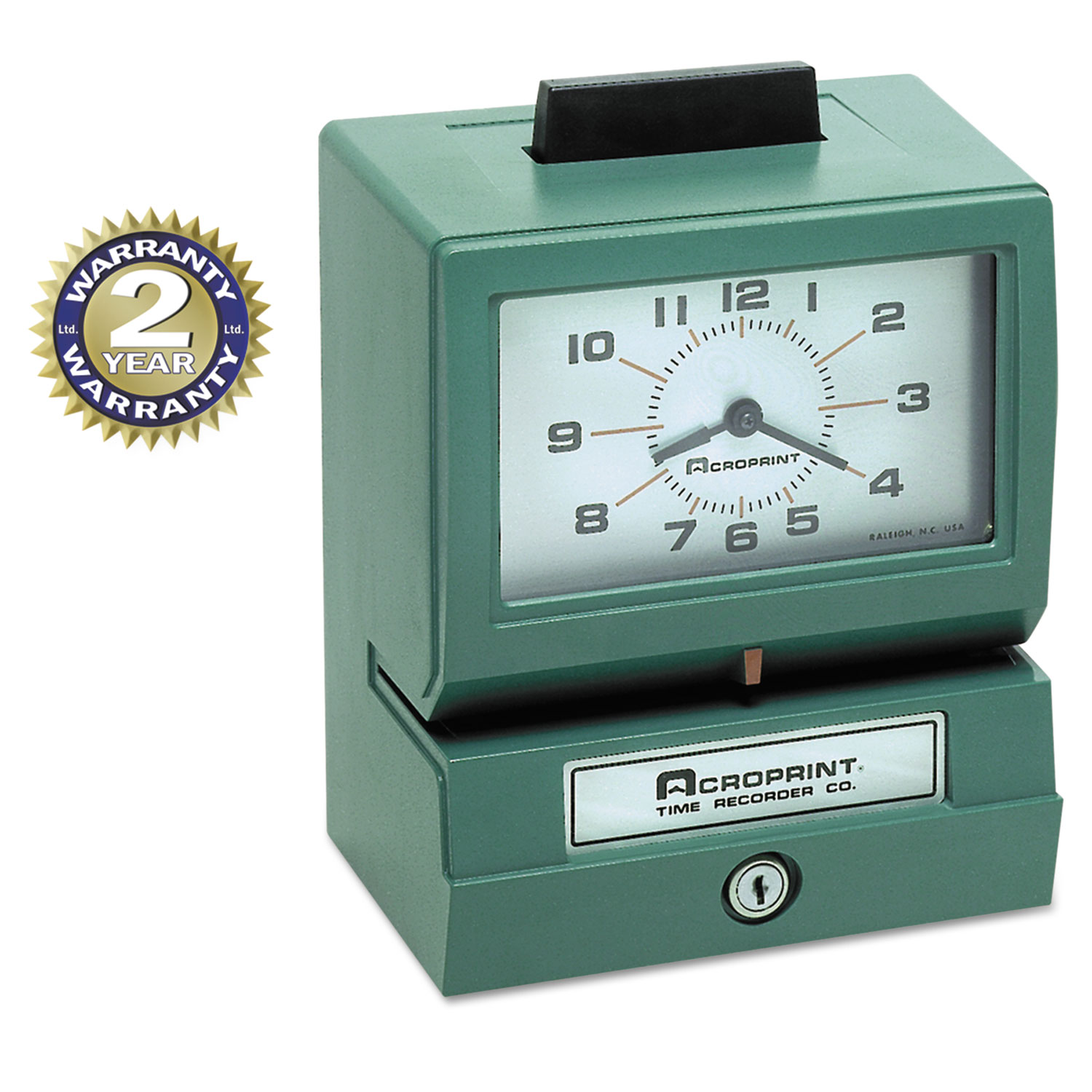  Acroprint 01-1070-411 Model 125 Analog Manual Print Time Clock with Month/Date/0-12 Hours/Minutes (ACP011070411) 